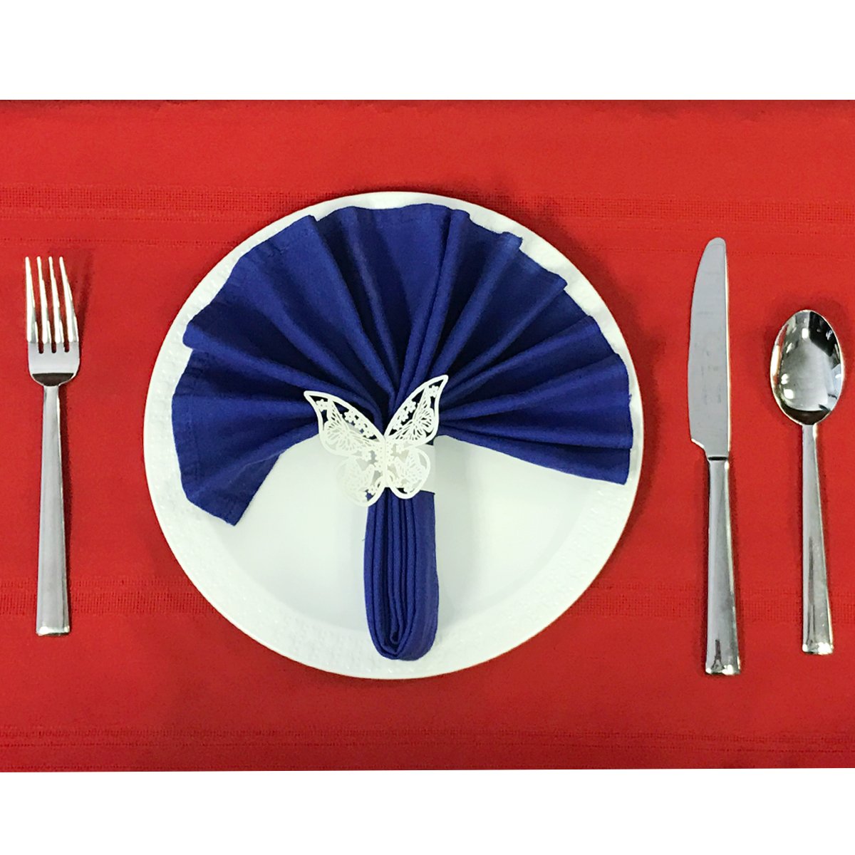 Butterflies Wedding Decor Napkin Rings (Set Of 50), White