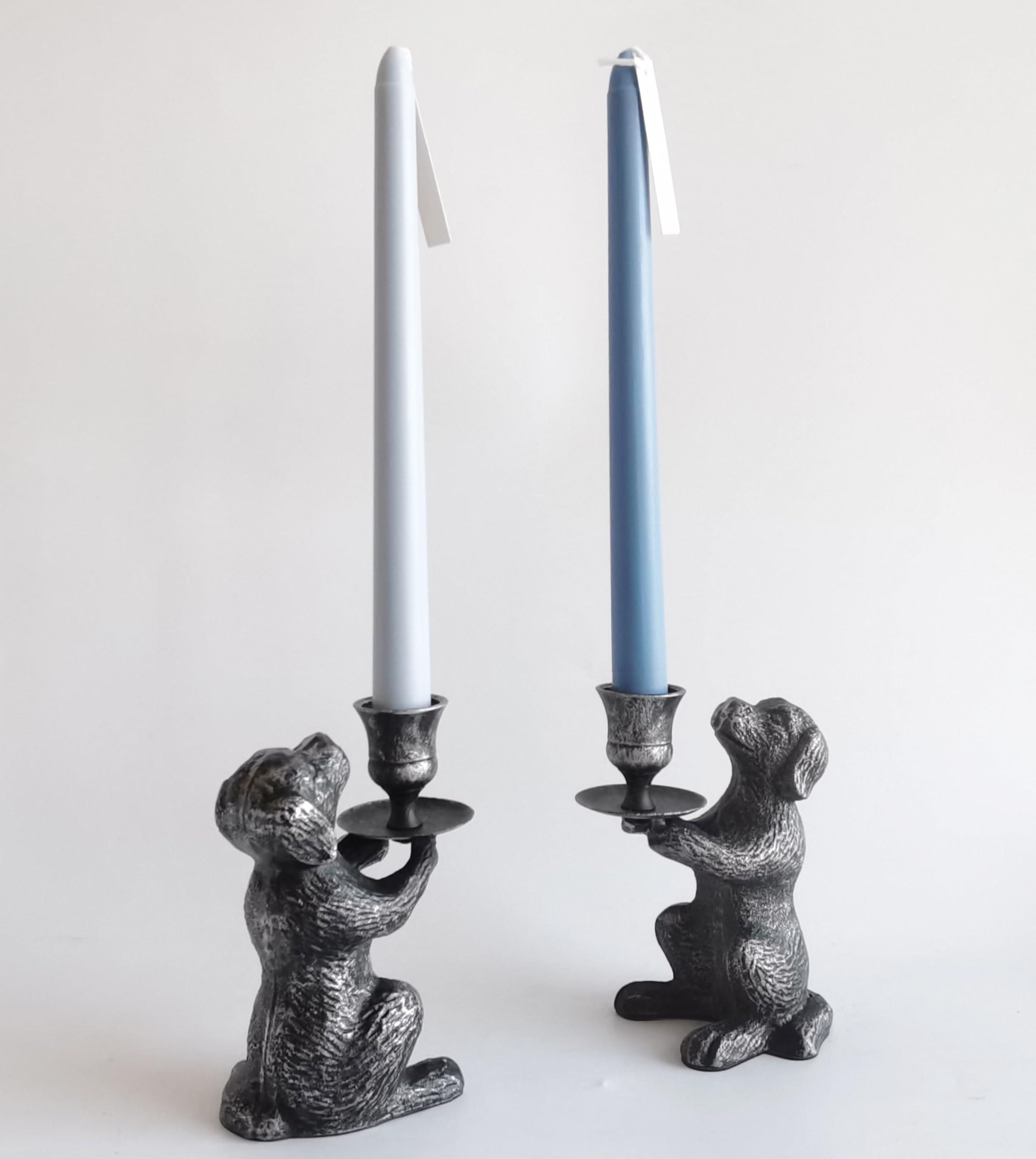Iron Taper Candle Holder - Iron Dog Candle Holder - Dog Decorative Candle Stand - Dog Taper Candlestick Holder