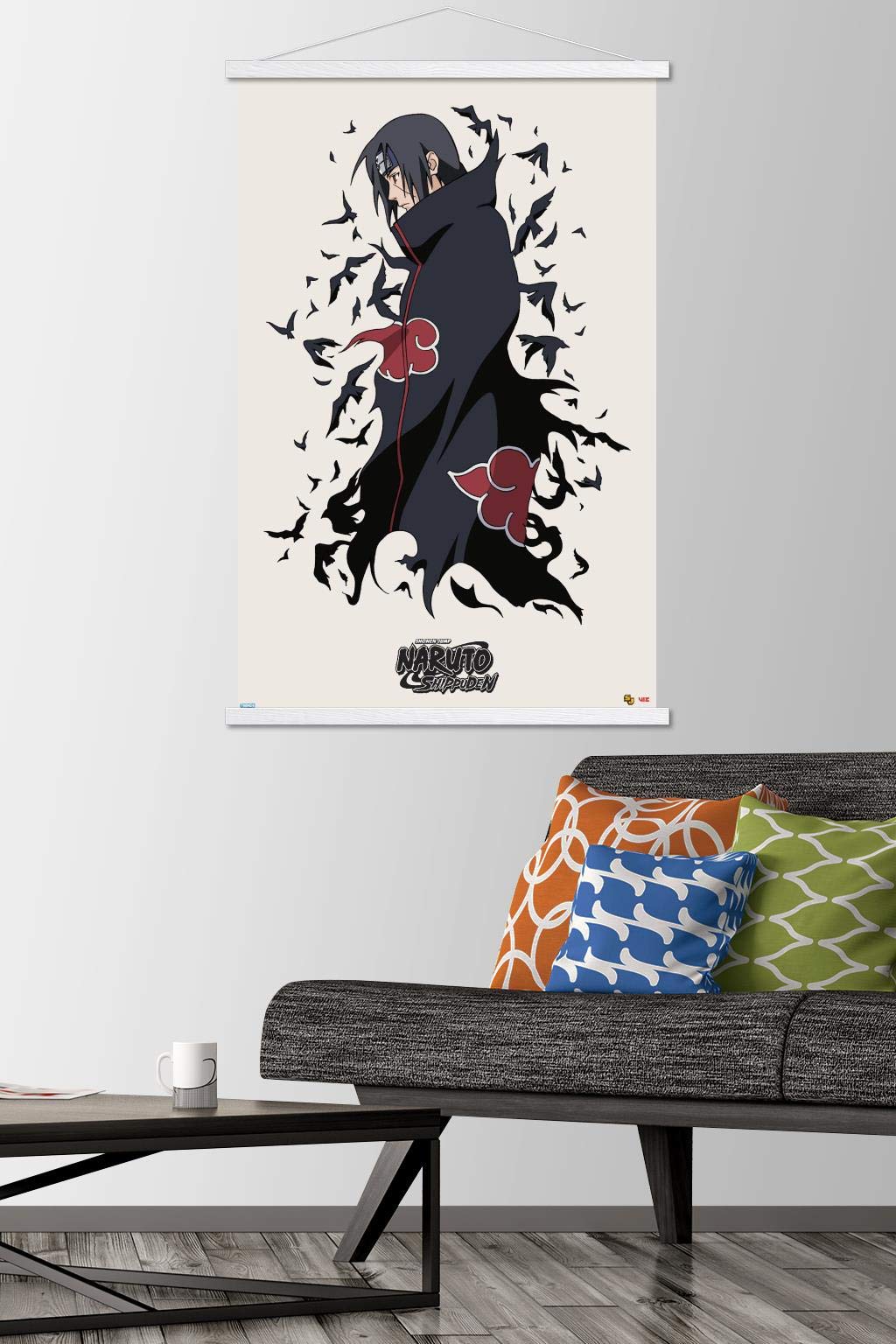 Trends International Naruto Shippuden - Itachi Wall Poster, 22.375'' X 34'', Print And White Hanger Bundle