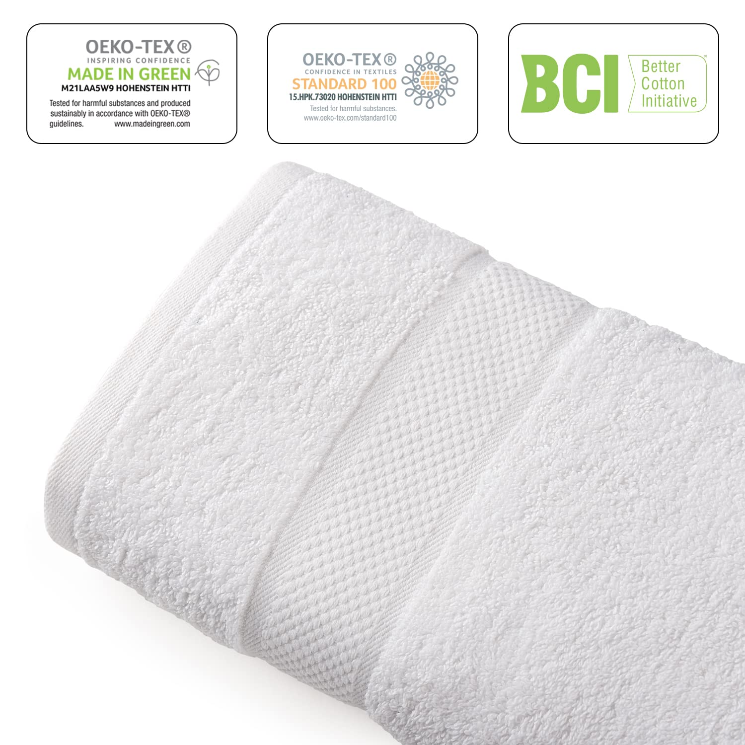 Infinitee Xclusives Premium White Bath Towel Set for Bathroom - [Pack of 8] 100% Cotton Bathroom Towel Set - 2 Bath Towels  2 Hand Towels and 4 Washcloths