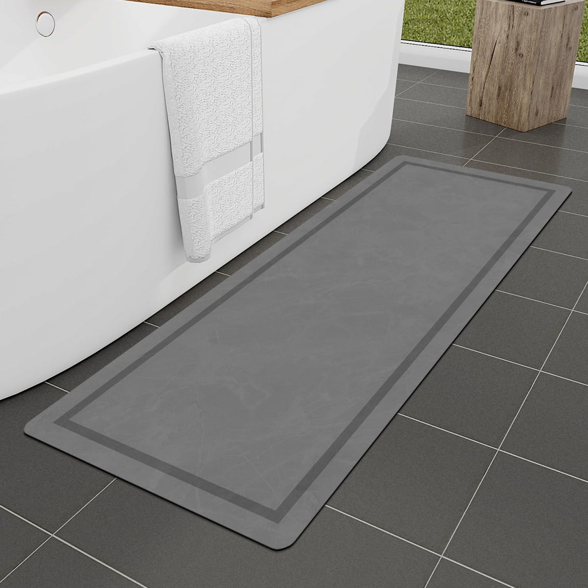 Chakme Quick Dry Bath Mat, Ultra Thin Bath Mat Non Slip Absorbent Bath Mats For Bathroom Floor Mat Fit Under Door For Bathroom M