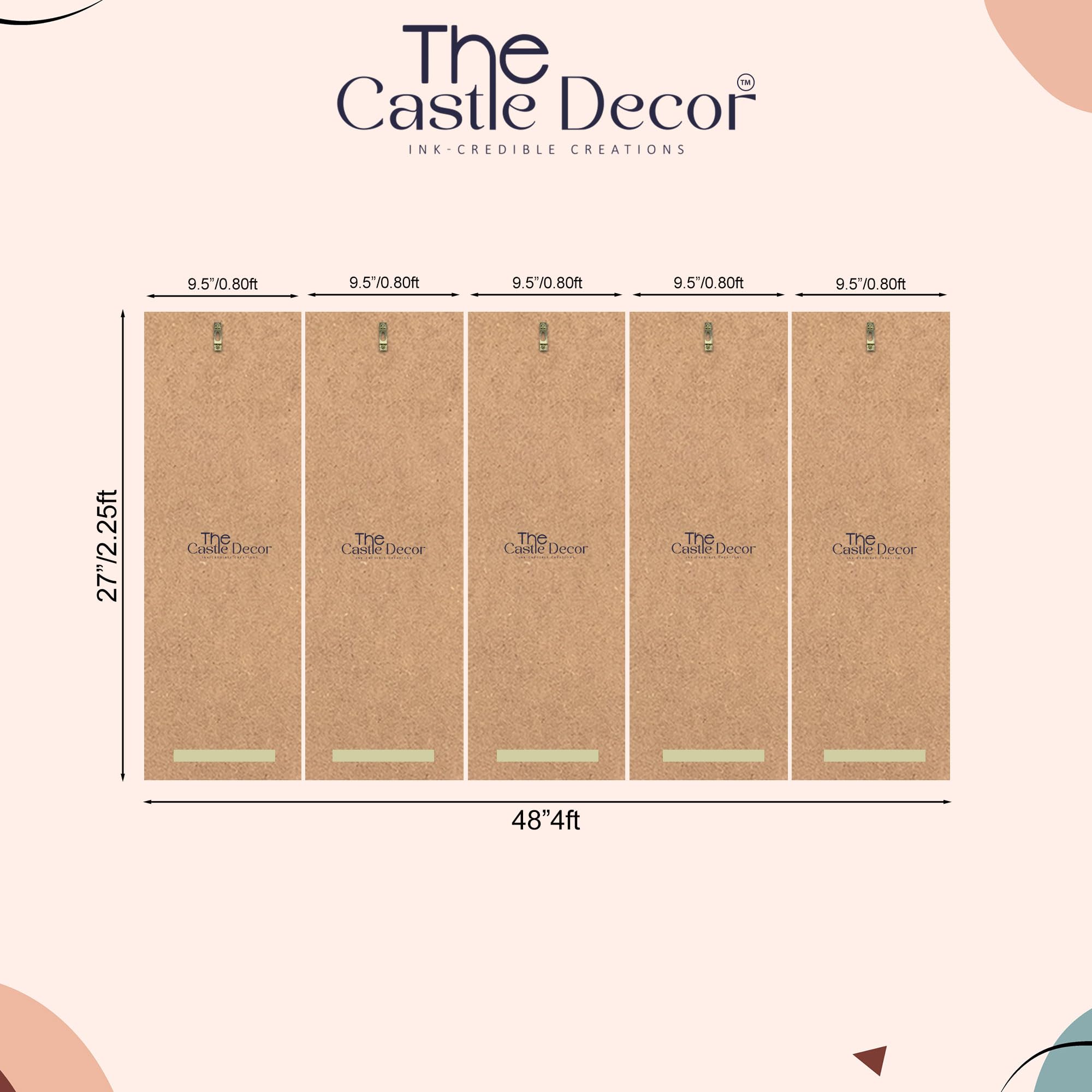 The Castle Decor Radha.krishan painting with frame 5 Big Size (27x48) Wall Art for living room,Bedroom,Drawing room,Hotels-Digit