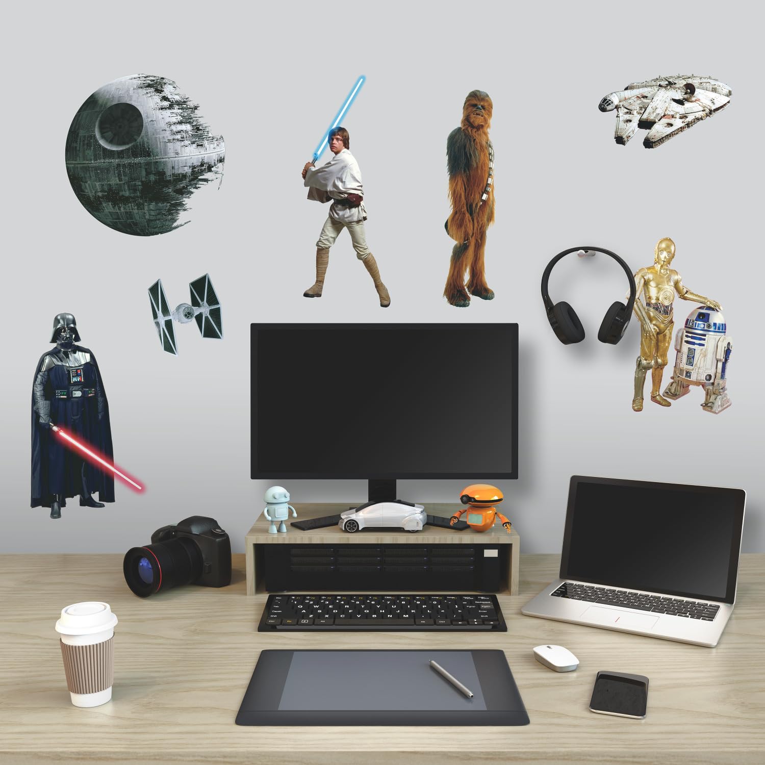 Roommates Rmk1586Scs Star Wars Classic Peel & Stick Wall Decals, 1.5'' X 1.25'' To 9'' X 9