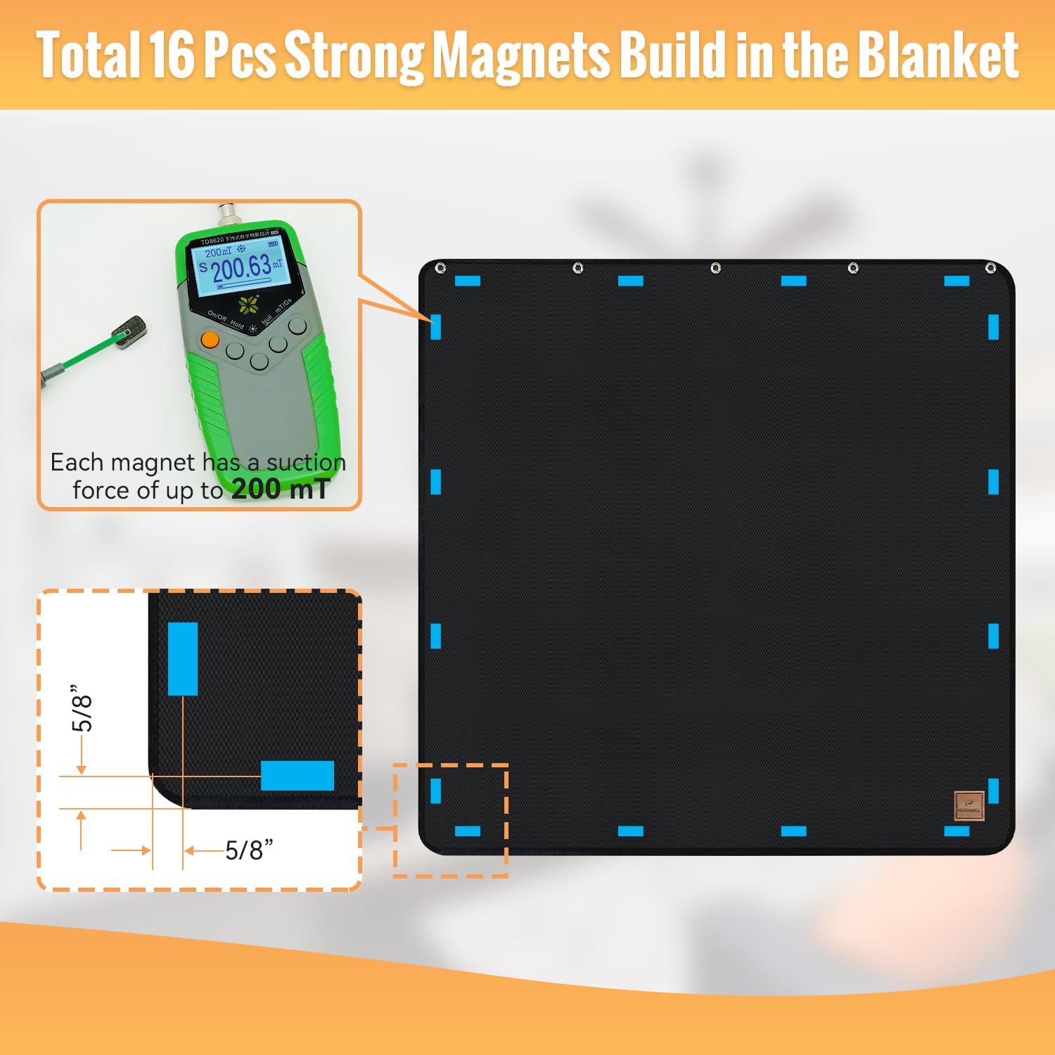 Protalwell Magnet Fireplace Cover, Fireproof Draft Blocker, 36"x32", Black, Model ER001