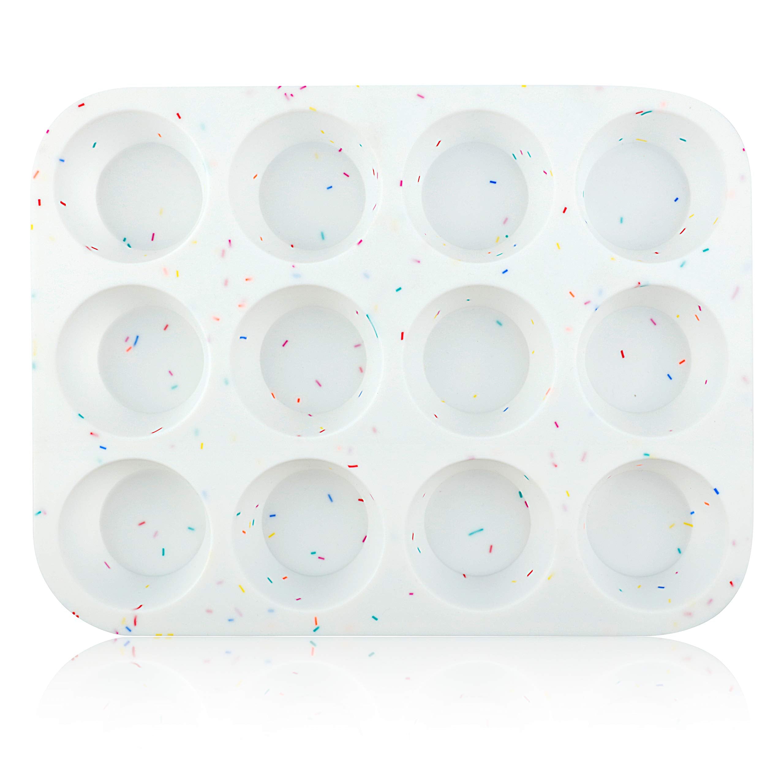 Shebaking Silicone Muffin Pan Regular 12 Cups Muffin Tin For Muffin And Cupcakes, Non-Stick Bakeware Durable Baking Mold Cupcake