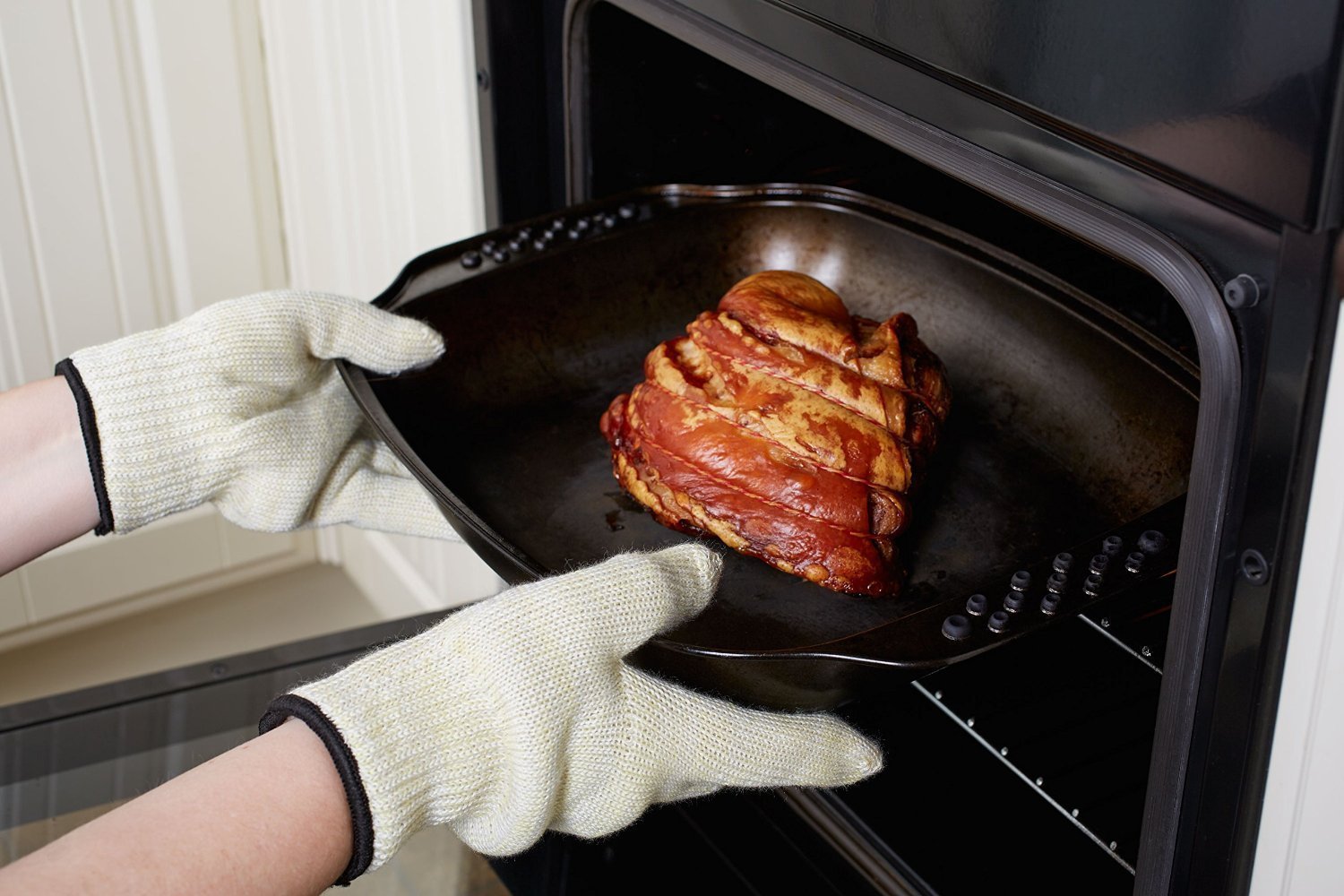 Brandobay Heat Resistant Oven Gloves - Grilling Cooking Gloves - Extreme Heat Resistant - Long And Thick Protection Gloves For G