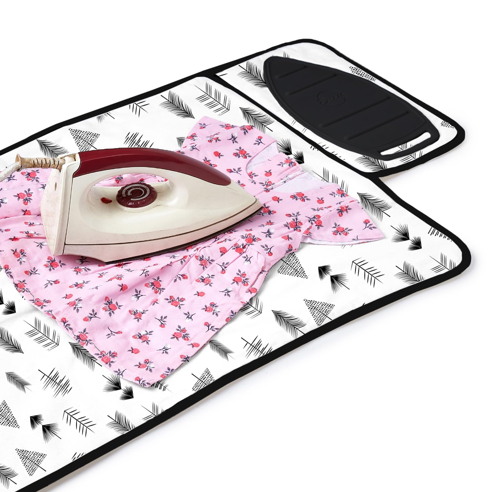 Encasa Homes Ironing Mat/Pad (Small 28''X20'') With 3Mm Padding & Silicone Iron Rest For Steam Pressing On Tabletop Or Bed - Hea