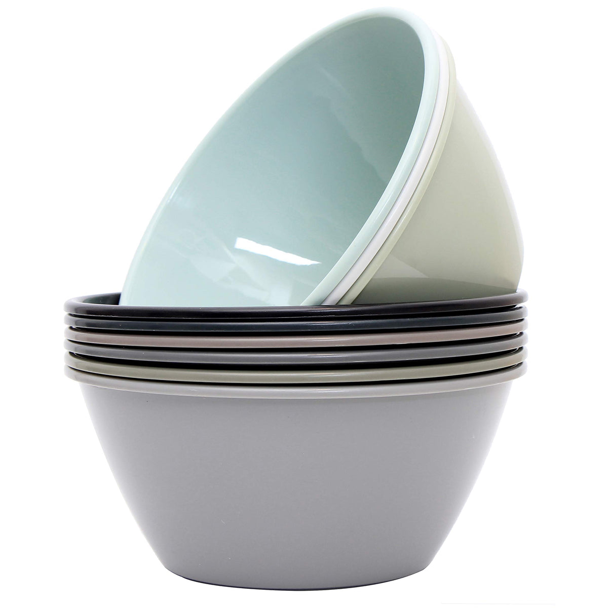 Youngever 50 Ounce Plastic Bowls, Large Cereal Bowls, Large Soup Bowls, Set Of 9 (9 Urban Colors)