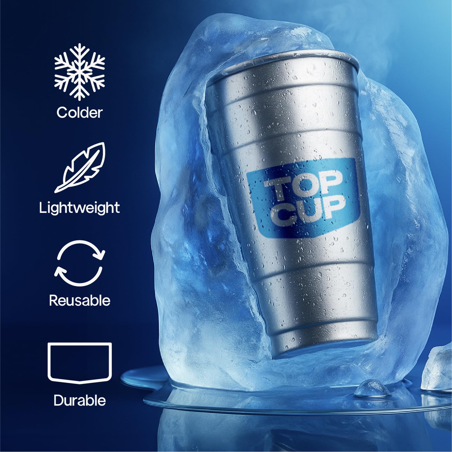 Ball Aluminum Cup 20 oz Recyclable Party Cups, 30 Count, Durable Aluminum, 20 oz Ball Logo