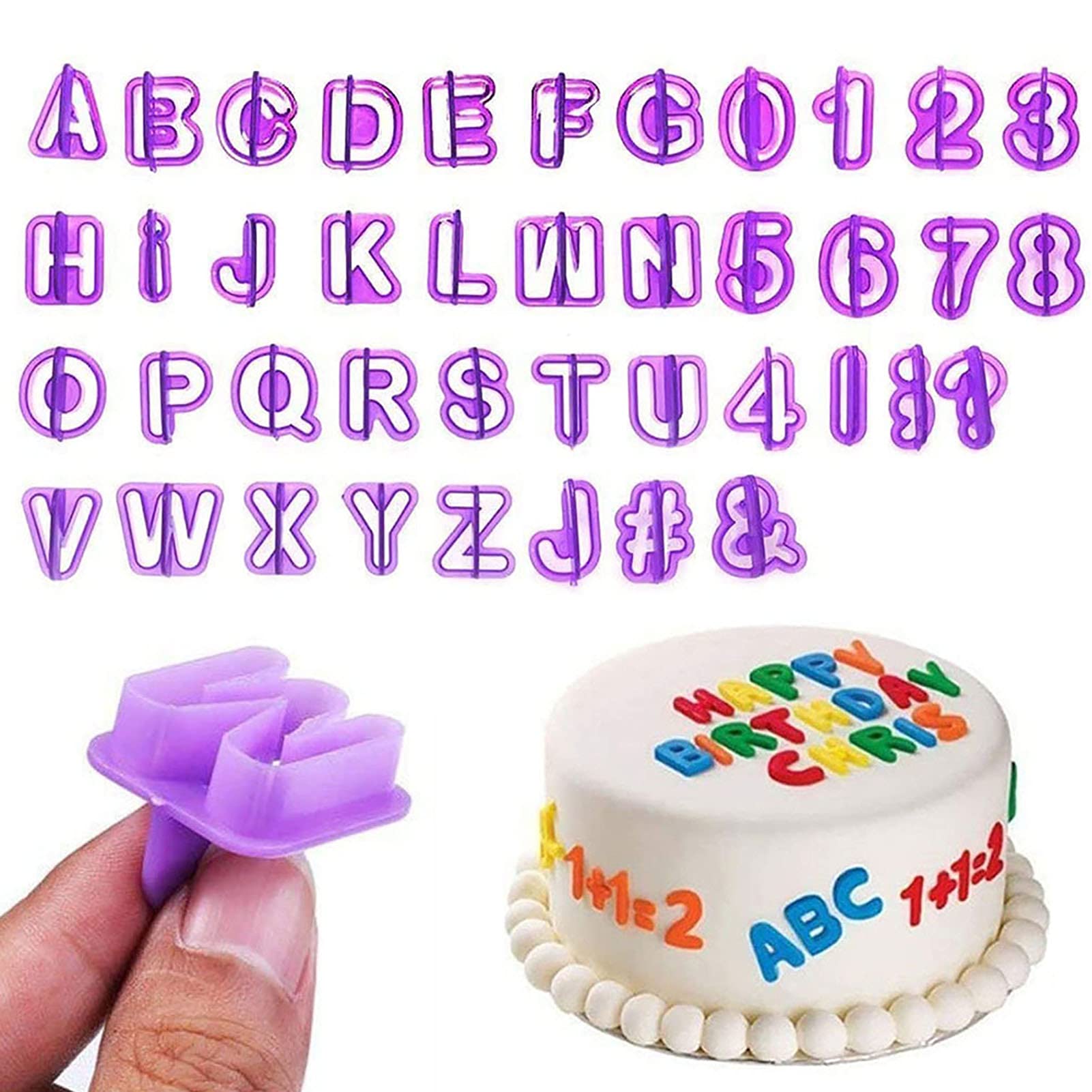 Fondant Letter Cutters, Alphabet Cutters, Letter And Number Fondant Cutters Set, 40-Pieces, Cookie Fondant Cake Mould Letter Cut