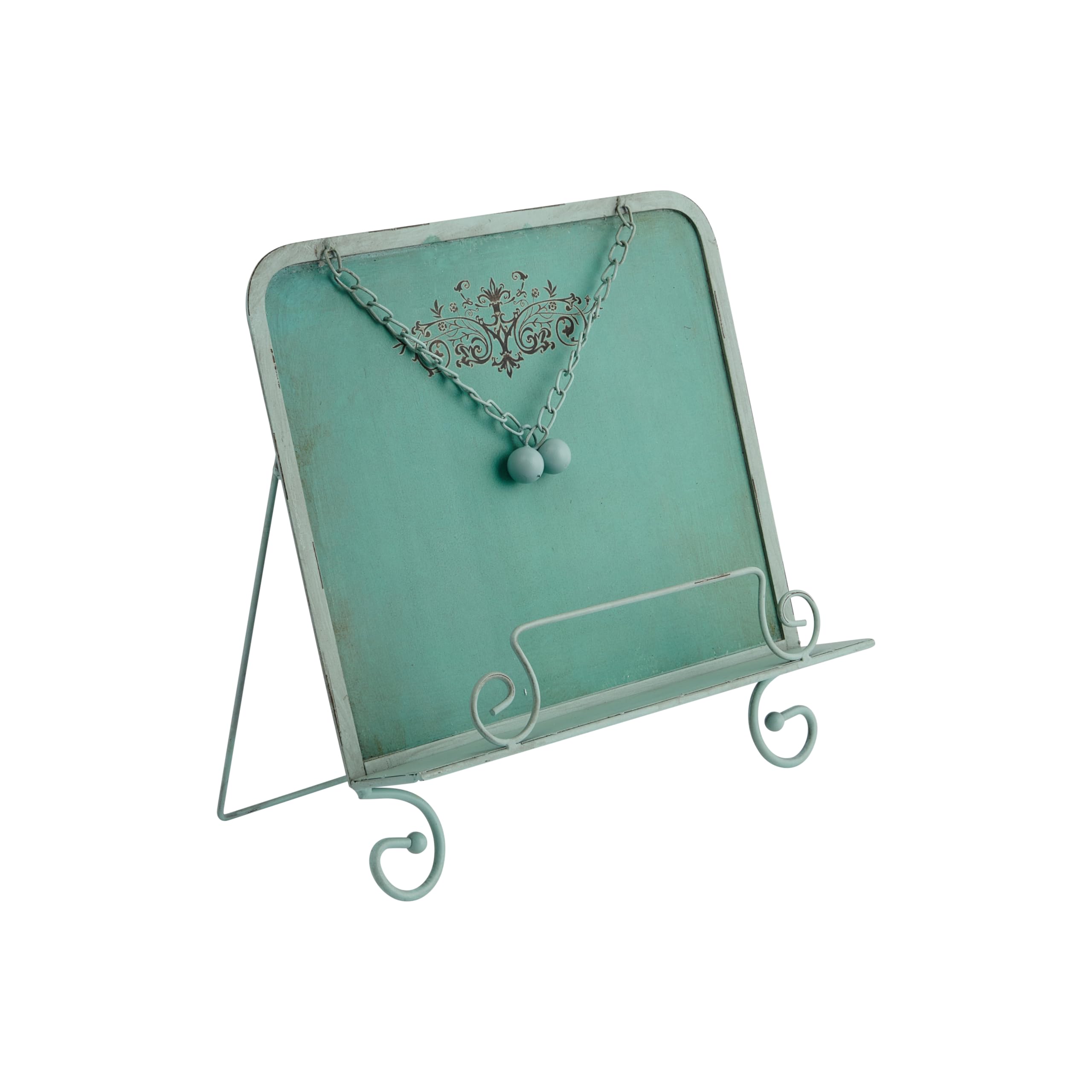 Creative Co-Op Metal Cookbook Holder, Blue