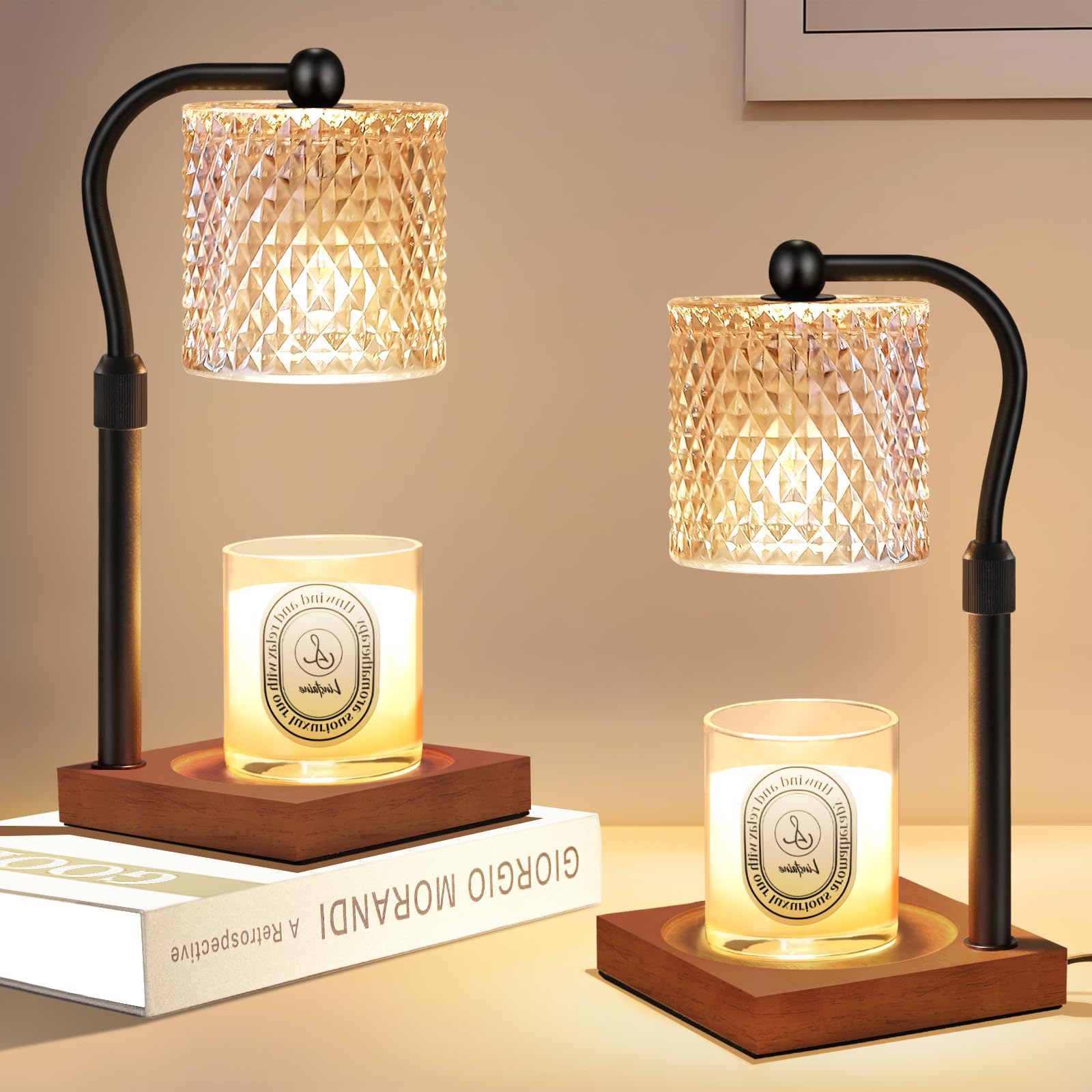 Linstaine Candle Warmer Lamp with Timer Dimmer Adjustable Height, Birthday Housewarming New Home Decor Gifts for Women, Electric