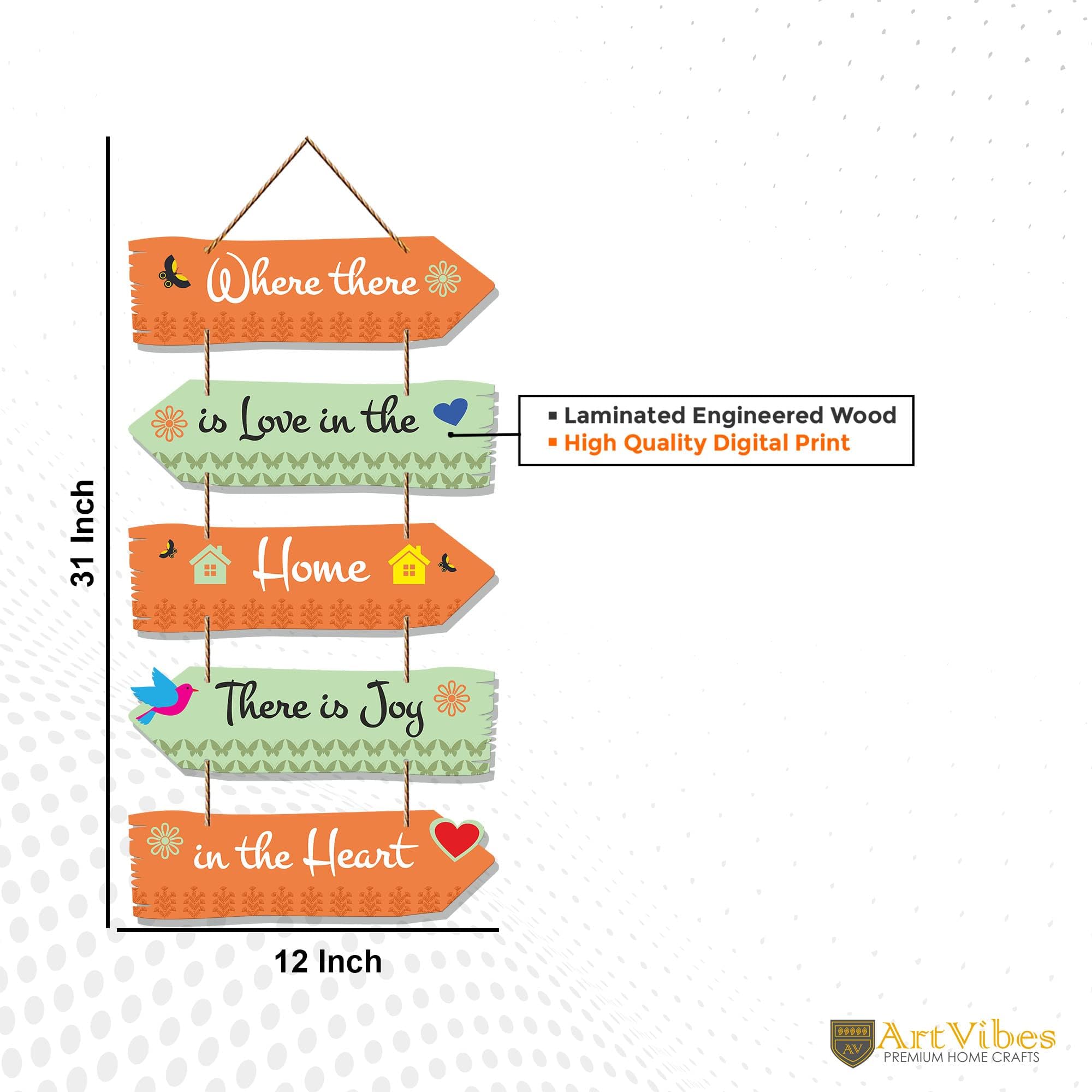 Artvibes Home Quotes Decorative Wall Art Wooden Hanger for Living Room | Bedroom | Gifts | Modern Painting Artworks Hangings for