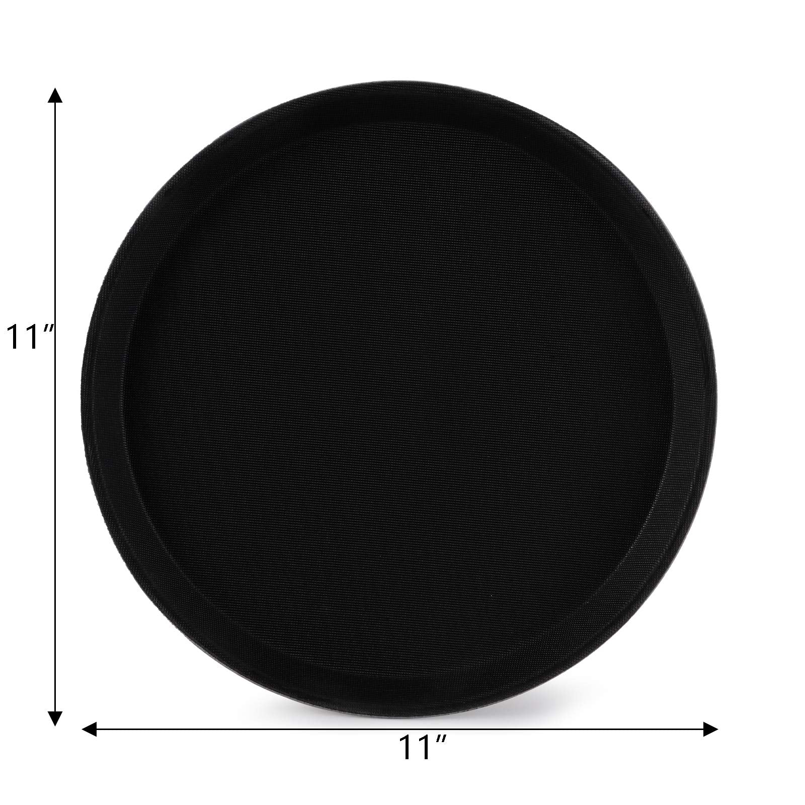 Topzea 3 Pack Restaurant Serving Trays, 11'' Food Serving Tray Round Fiberglass Tray Non Slip Food Service Trays Platters For Re