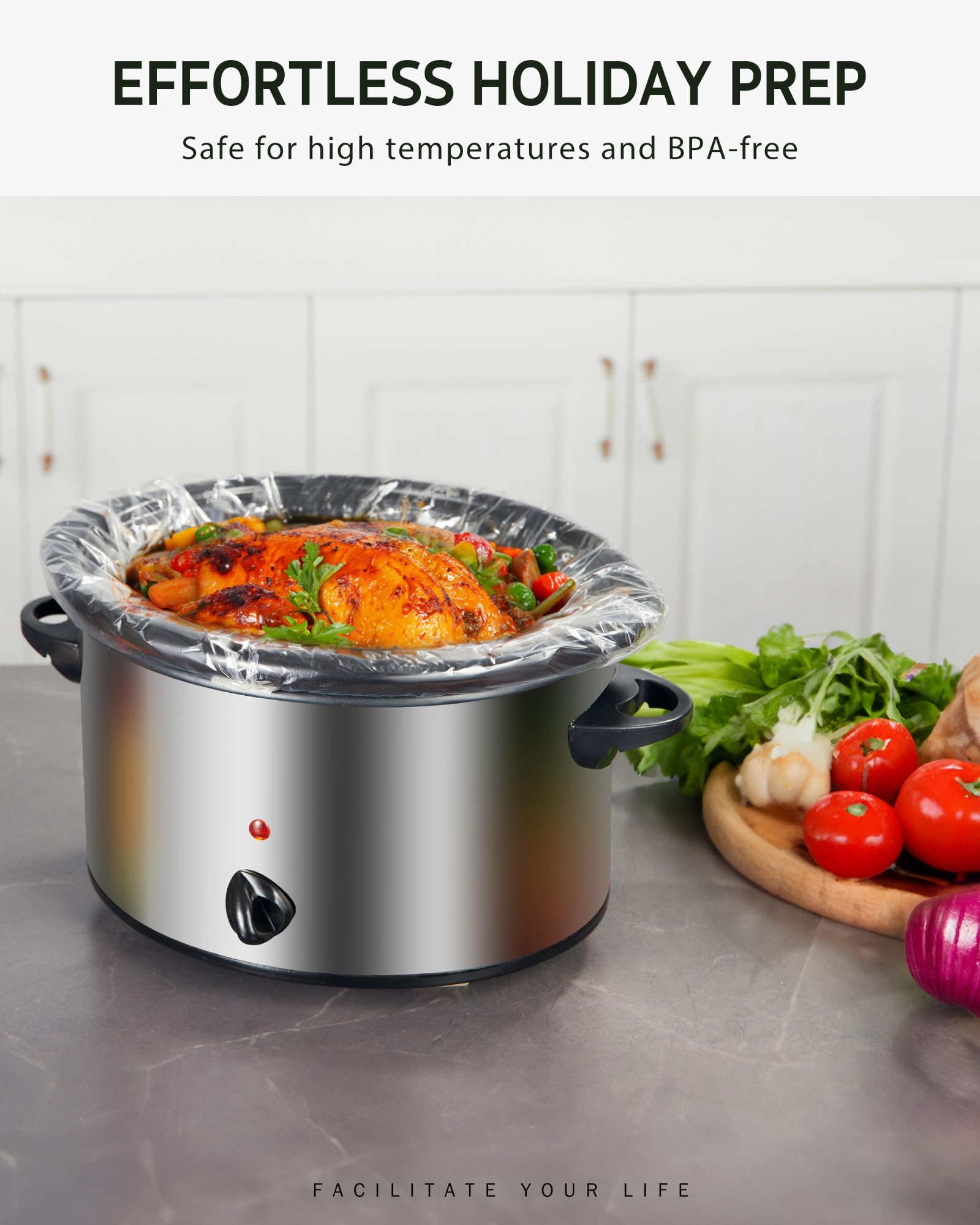 Syntus Slow Cooker Liners  30 Count Cooking Bags Large Size Disposable Pot Liners Plastic Bags  Fit 3QT to 8QT for Slow Cooker Cooking Trays  13''x 21'' 1 Pack