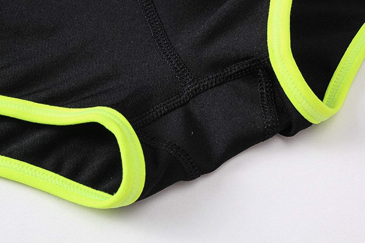 Kipro Casual Comfy Cotton Shorts Blackfluorescent Green, X-Small