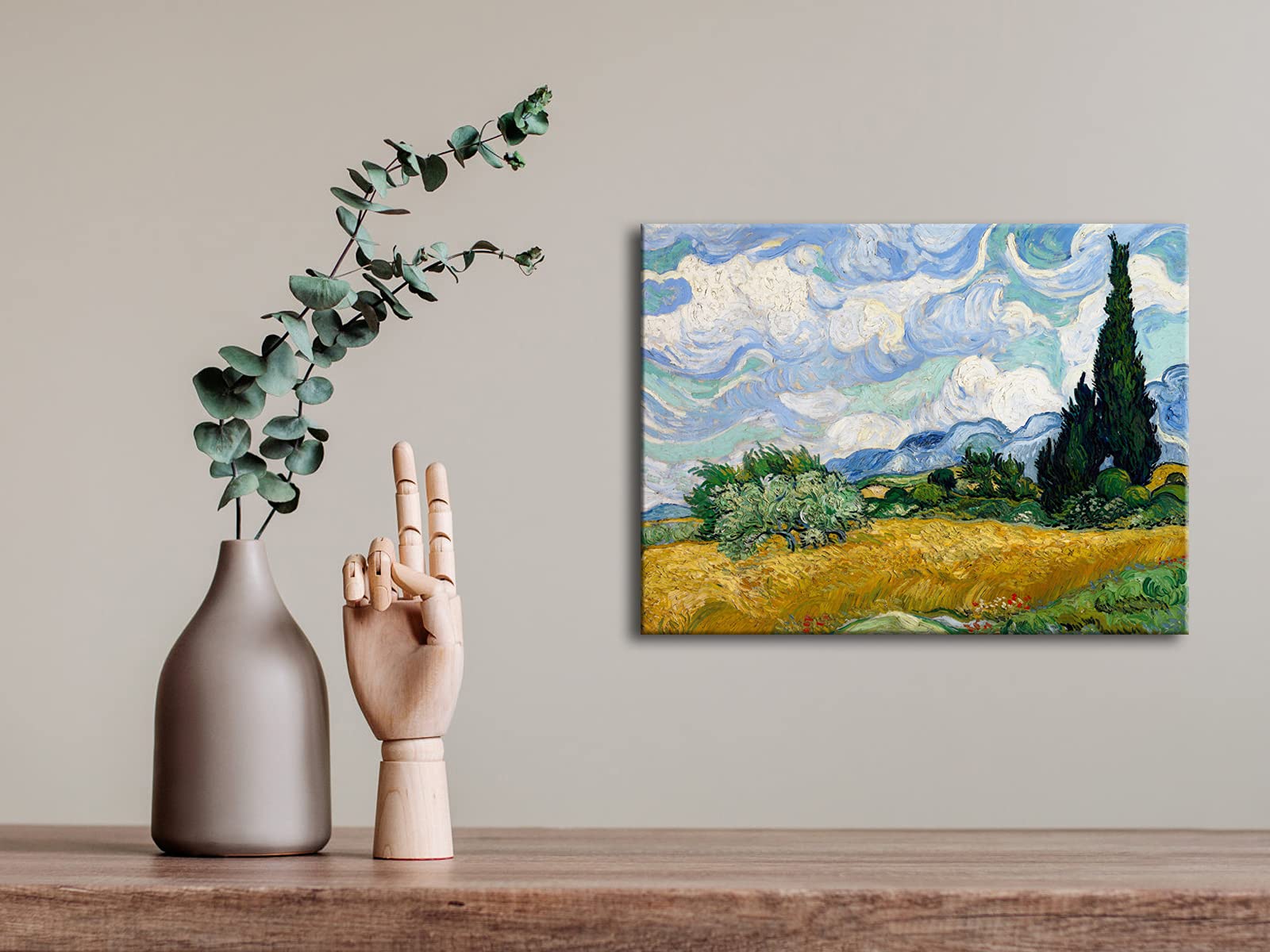 Wieco Art Wheat Field With Cypresses By Van Gogh Famous Oil Paintings Reproduction Modern Framed Landscape Giclee Canvas Prints