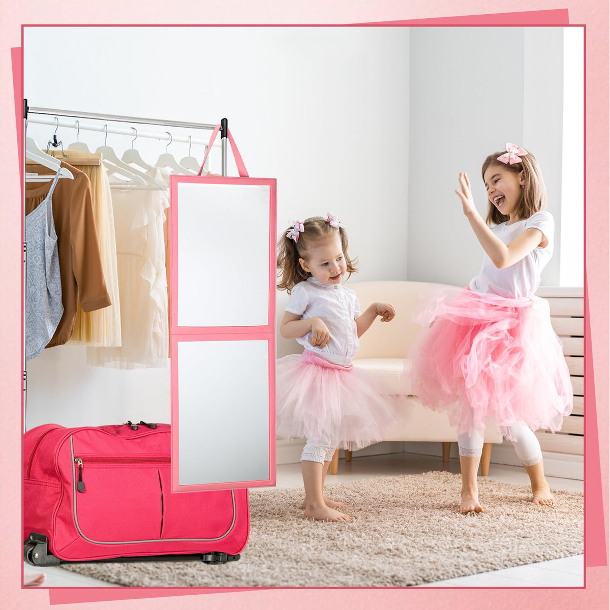 Glikceil Travel Foldable Full Length Mirror 33.5 X 13.4 Inch Backstage ...