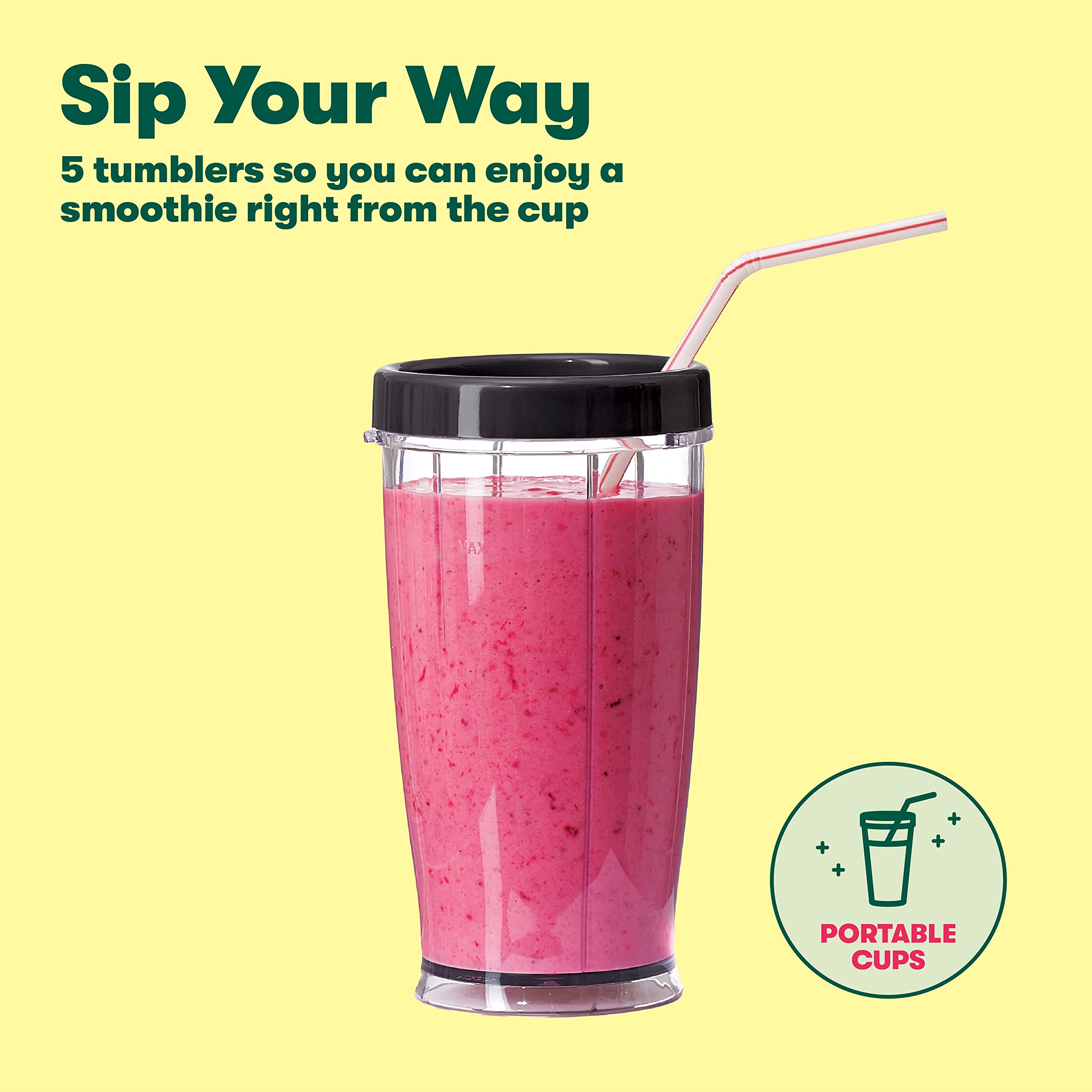 Bella Personal Size Rocket Blender For Smoothies And Protein Shakes, Portable Juice Maker And Mini Food Processor And Grinder, 1