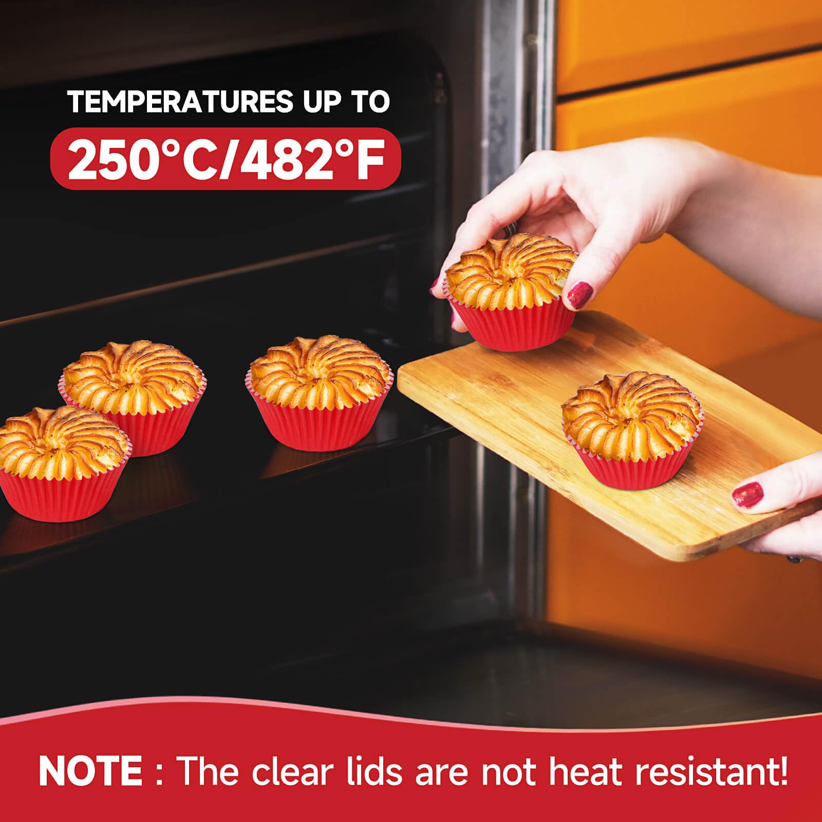 Xlloest Standard Red Baking Cups, Cupcake Liners Paper, Pack Of 200
