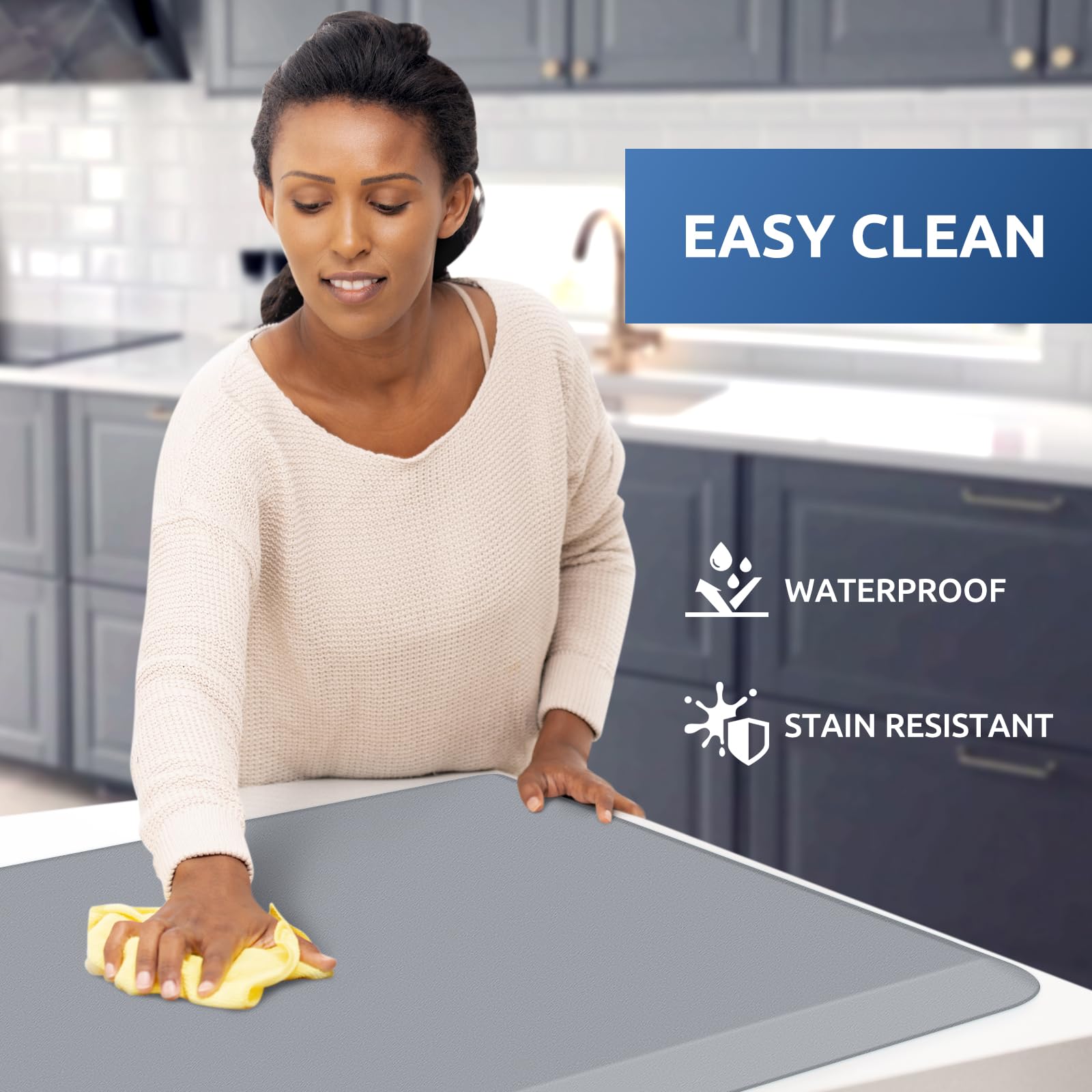 Kitchenclouds Kitchen Mat Cushioned Anti Fatigue Rug 22''X72'' Waterproof, Non Slip, Standing And Comfort Desk/Floor Mats For Ho