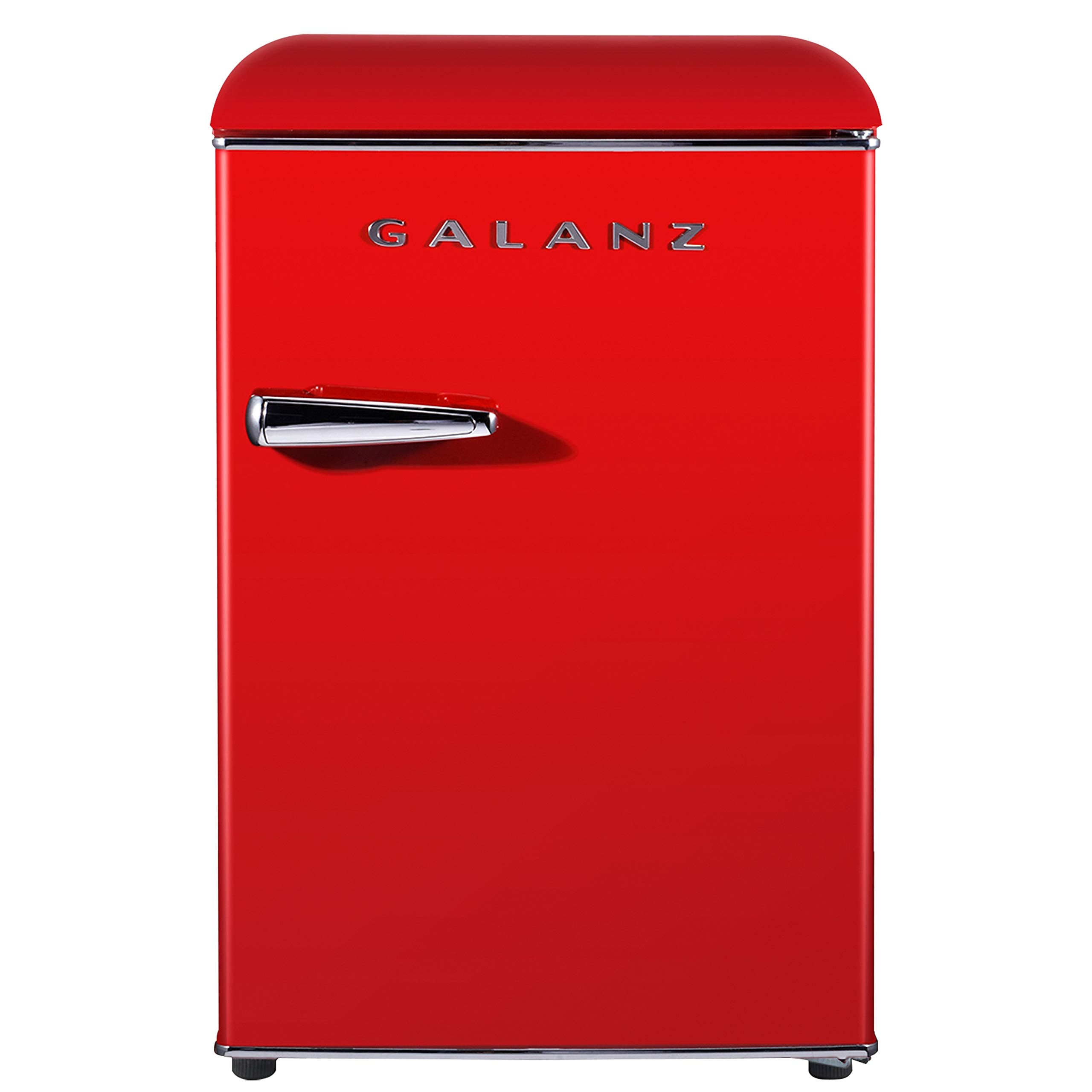 Galanz Glr25Mrdr10 Retro Compact Refrigerator, Mini Fridge With Single Doors, Adjustable Mechanical Thermostat With Chiller, Red