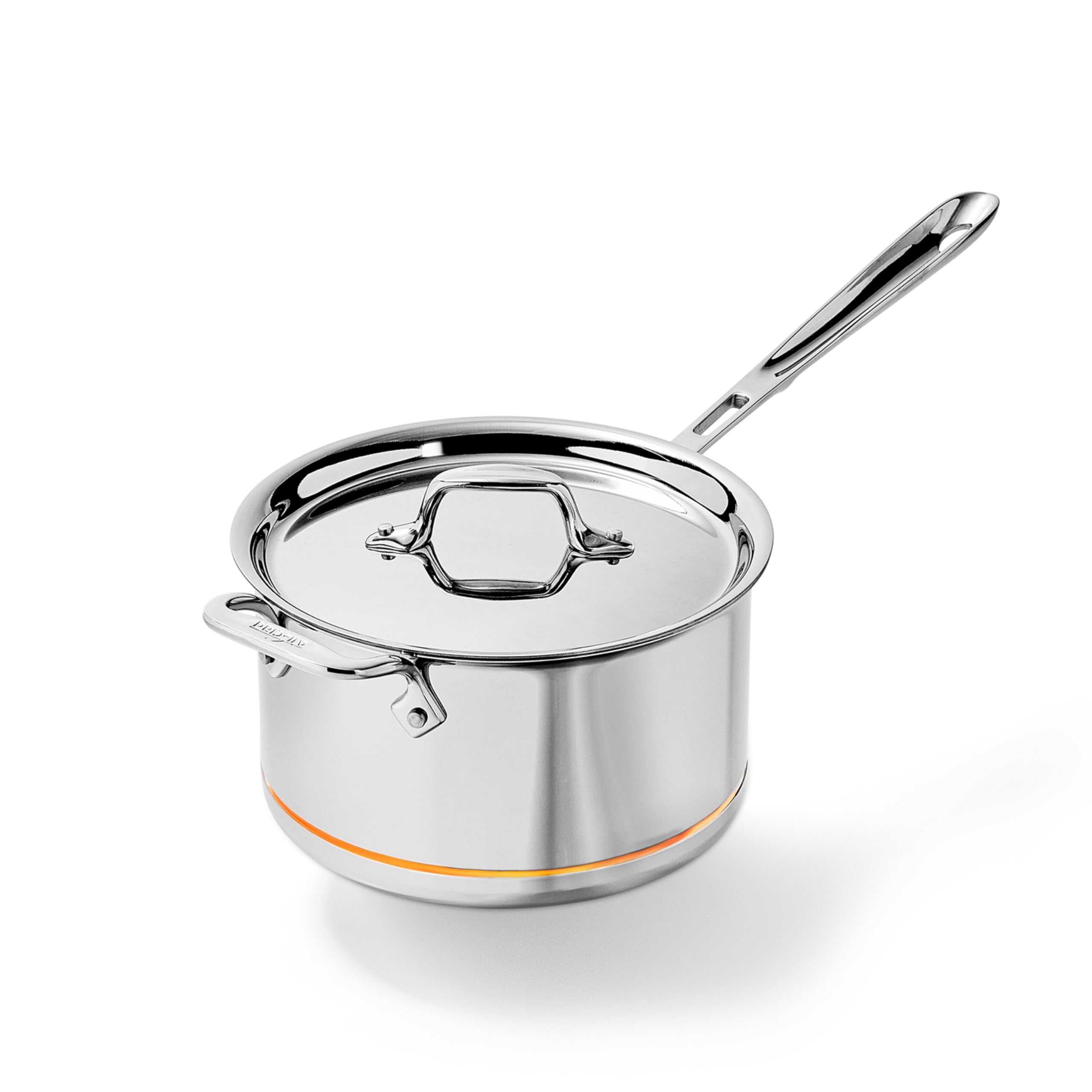 AllClad 6204 Ss Copper Core 5Ply Bonded Dishwasher Safe Saucepan With Lid/Cookware, 4Quart, Silver