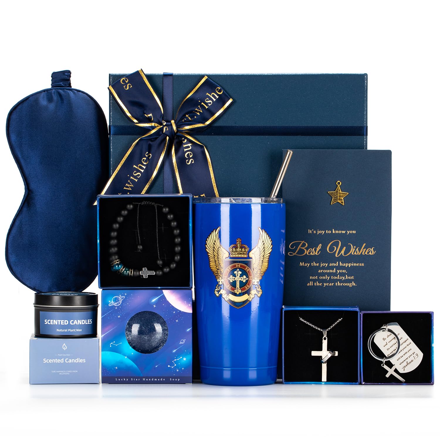 Joyofun Birthday Gifts For Men,Blue Man Premium Gifts Basket Ideas Set For Him,Men'S Birthday Gift Box Presents For Dad, Husband