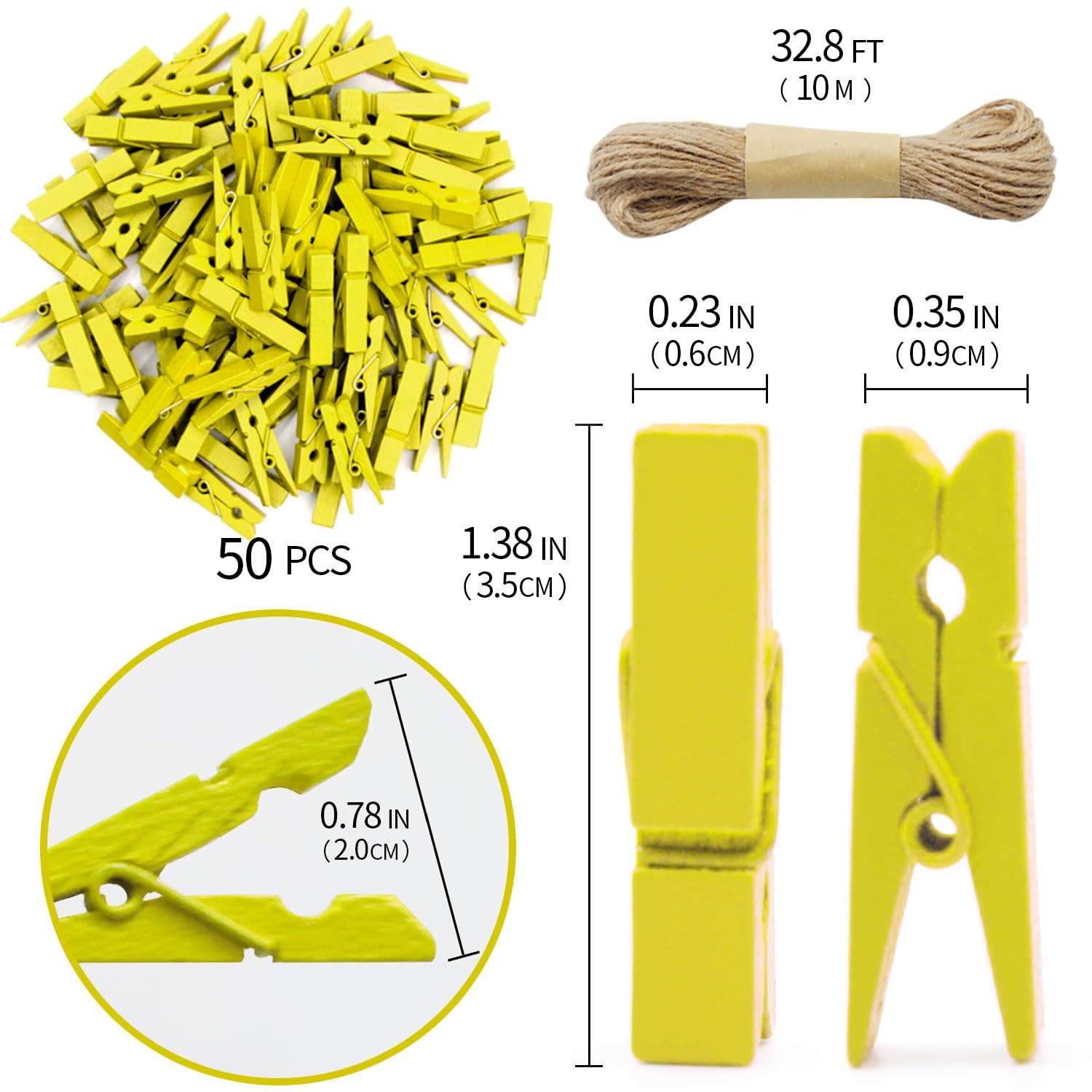 Clothes Pins Yellow