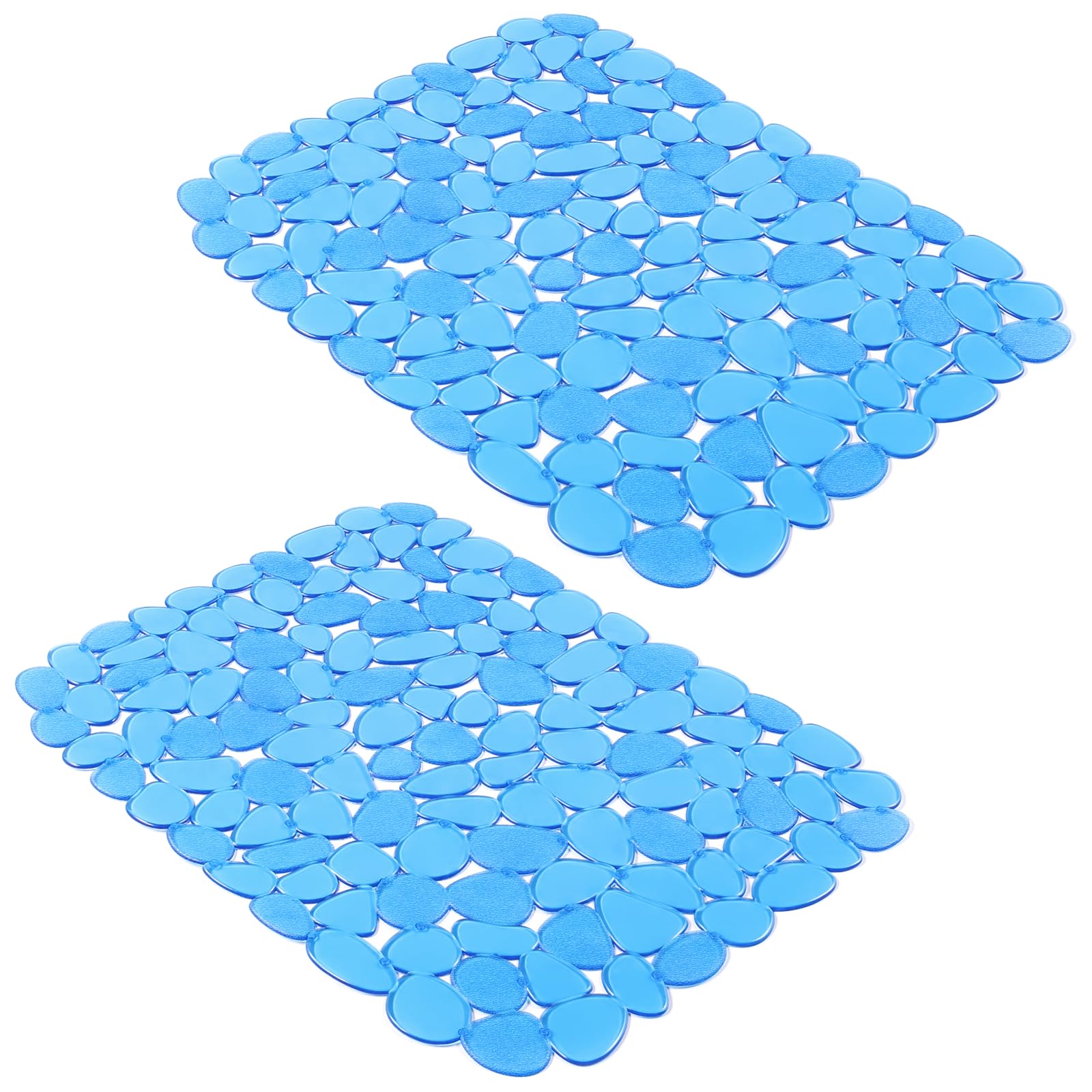 Yolife Pebble Sink Mats for Stainless & Porcelain Sinks, PVC Saddle Protectors - Dish & Glassware Guard (Blue,2 Pack)