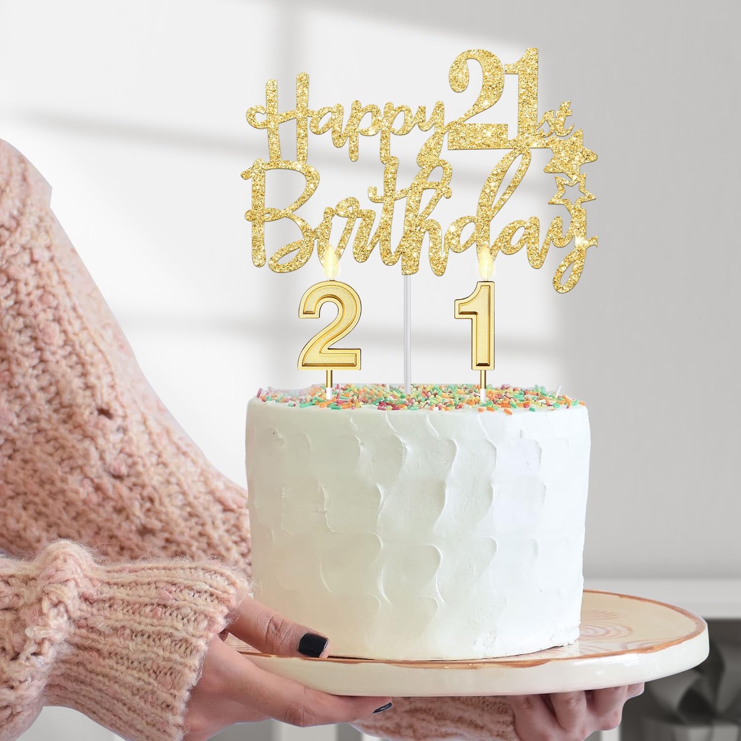 21St Birthday Decorations For Her Include 21St Birthday Sash And Rhinestone Finally 21 Headband / Tiara, 21 Birthday Candles And