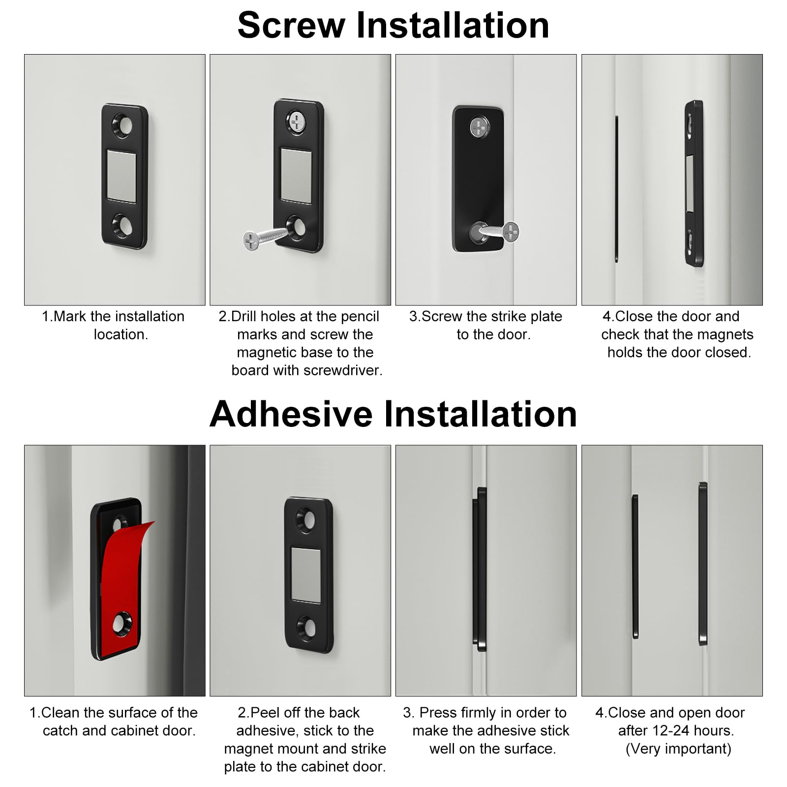 Cabinet Magnetic Catch Jiayi 6 Pack Ultra Thin Cabinet Door Magnets Stick on Drawer Magnets Cabinet Latch Magnetic Closures for Cabinets Kitchen Closet Door Closing Magnetic Door Catch Closer