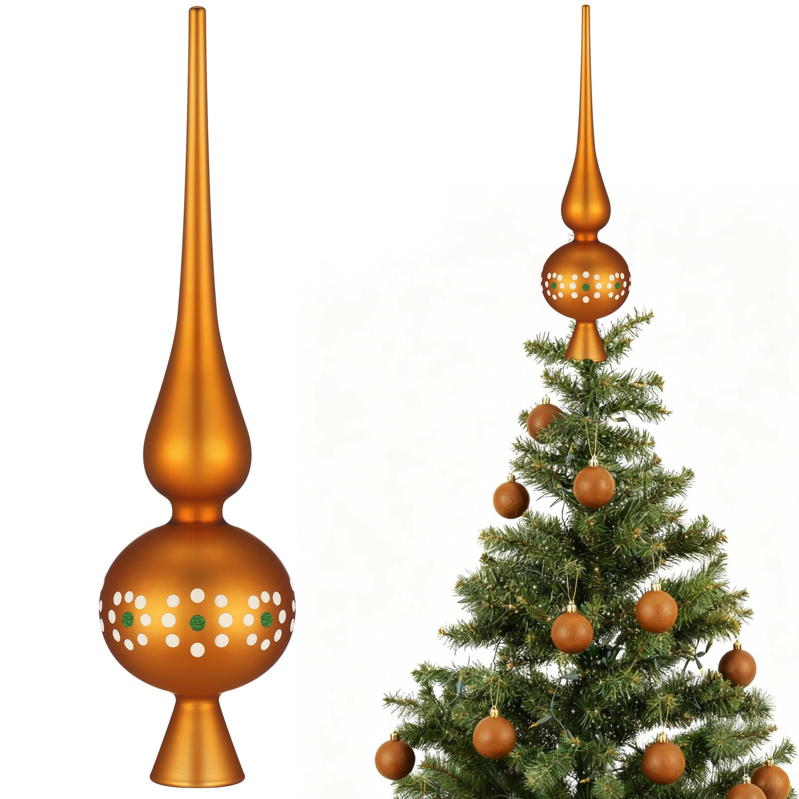 Gejoy Mexican Glass Christmas Finials Tree Topper Platos De Barro Ornaments Cielito Lindo Spherical Blown Glass Mexicanos Tree T