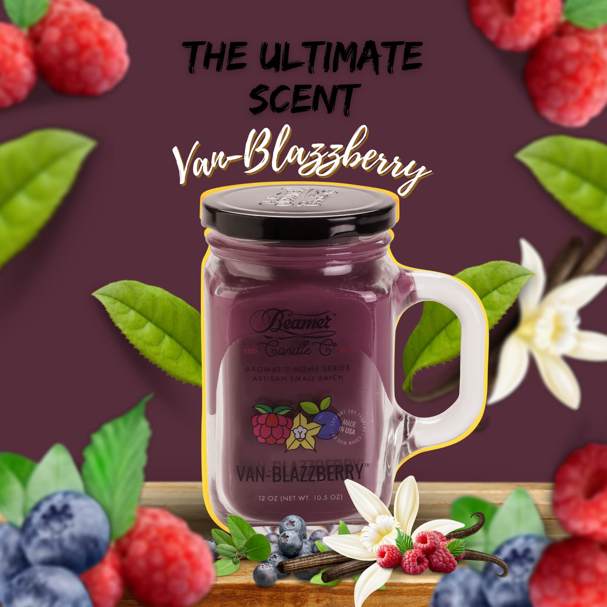 Beamer Candle Co. Aromatic Collection - Van-Blazzberry 12oz Candle