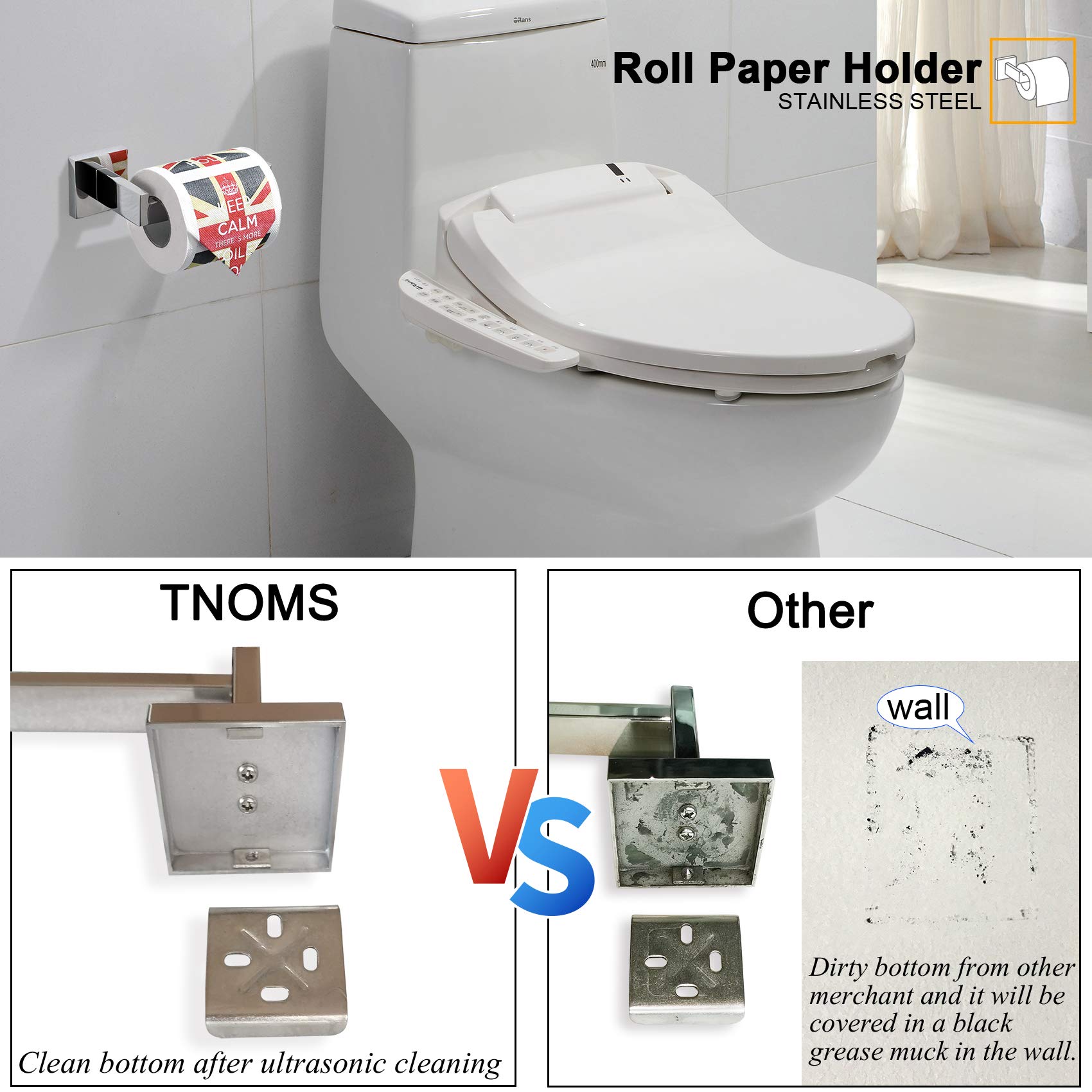 Tnoms Bathroom Hardware Accessories Set Polished Chrome Towel Bar Sets Include Towel Bar Towel Holder Toilet Paper Holder Towel