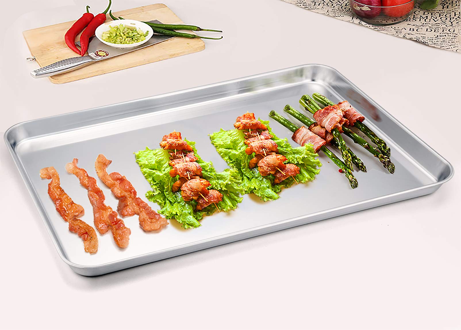 Teamfar Baking Sheet, 20  14  1, Cookie Sheet Half Sheet Baking Pans Stainless Steel, Non Toxic & Healthy, Heavy Duty & Thick Ga