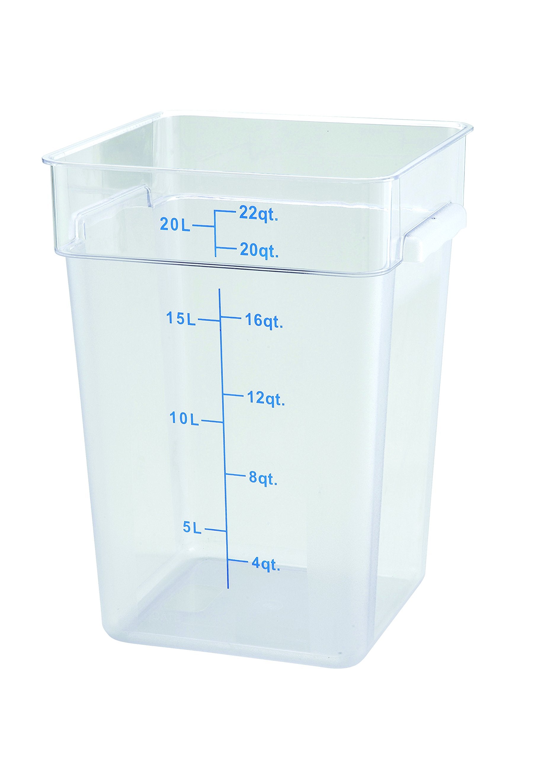 Winco 22qt Square Storage Container, Clear, PC