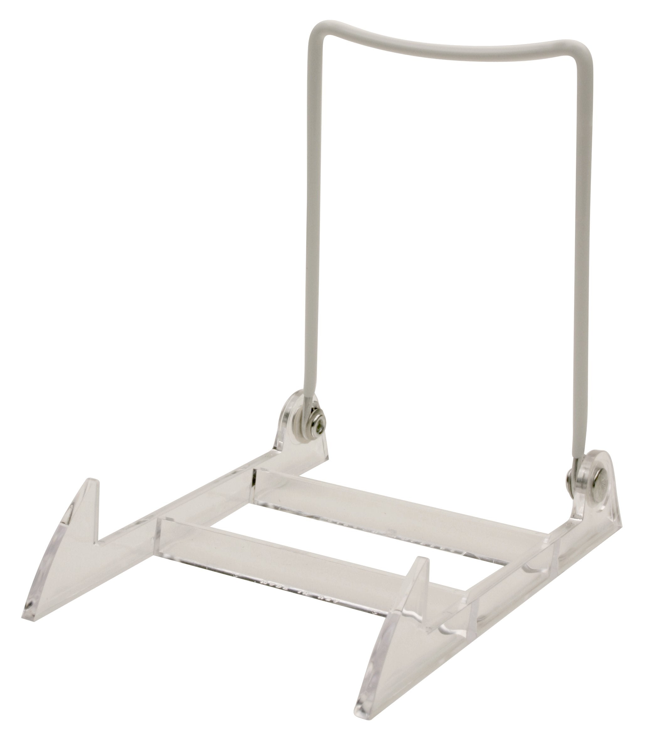 Gibson 6 Holders 3PL Adjustable Wire & Acrylic Easels- 4 W x 5.5 H with 4.5 Ledge, White/Clear
