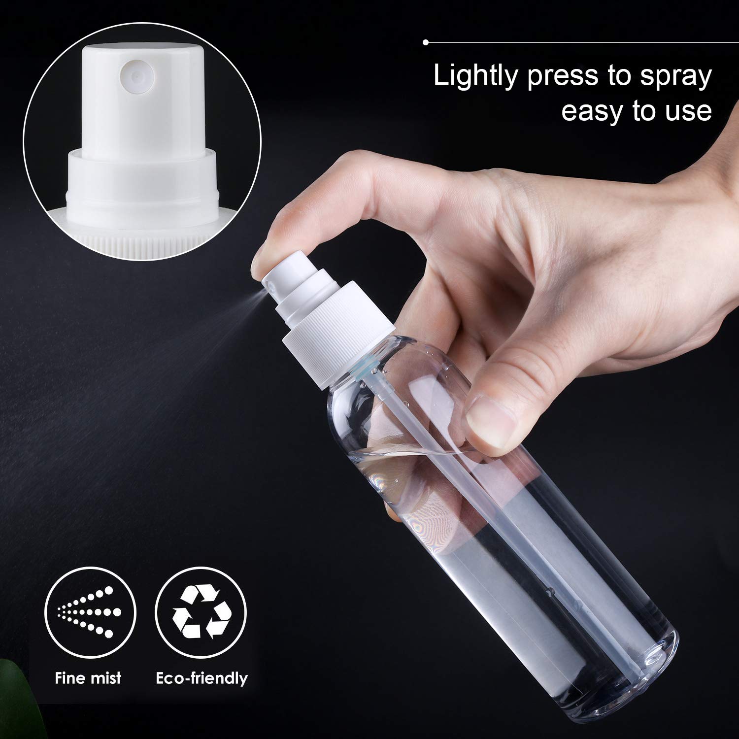 Trendbox 12 Pack Empty Transparent Plastic Fine Mist Spray Bottle 120 Ml (4 Oz)