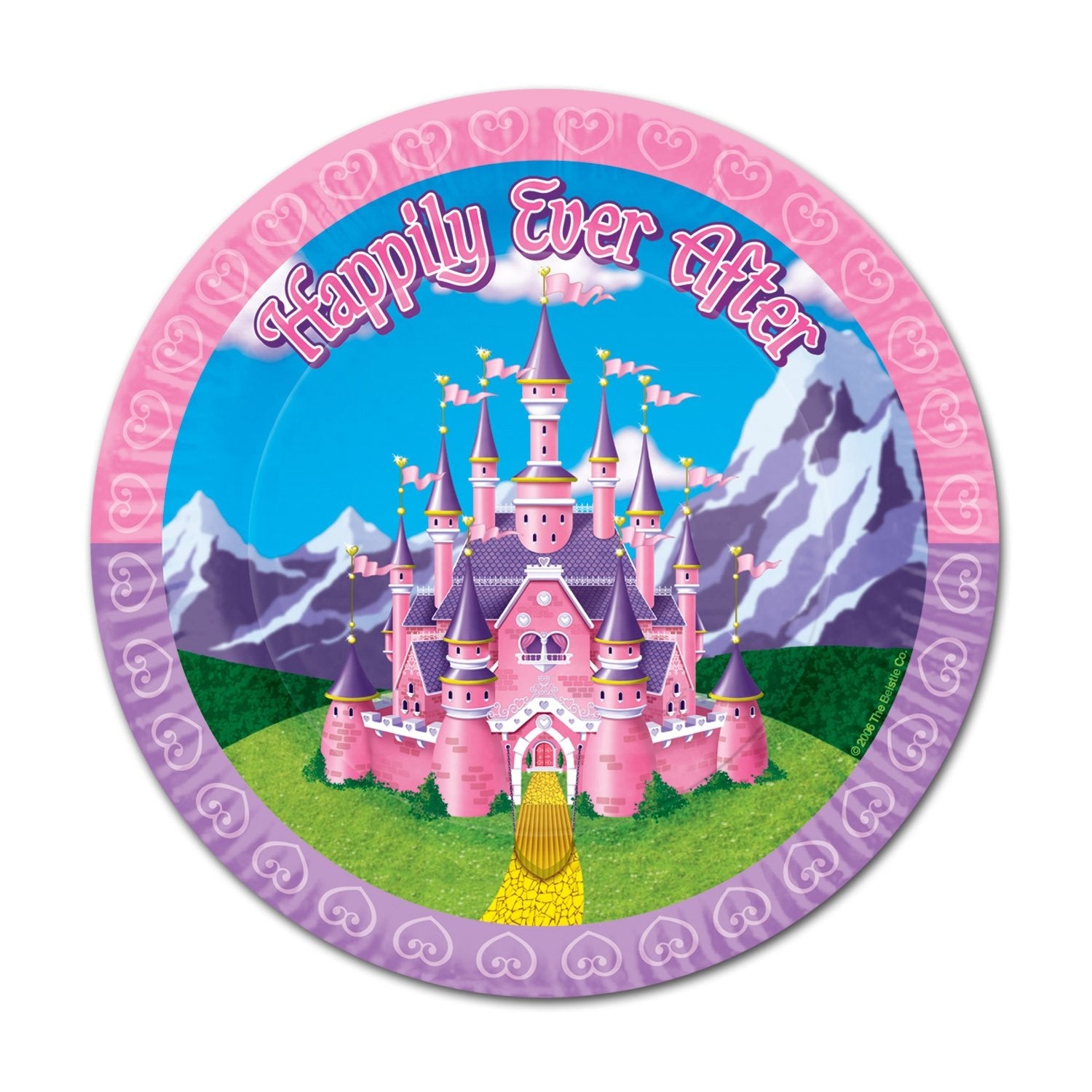 Beistle Princess Castle Round Paper Plates, 7'', Pink