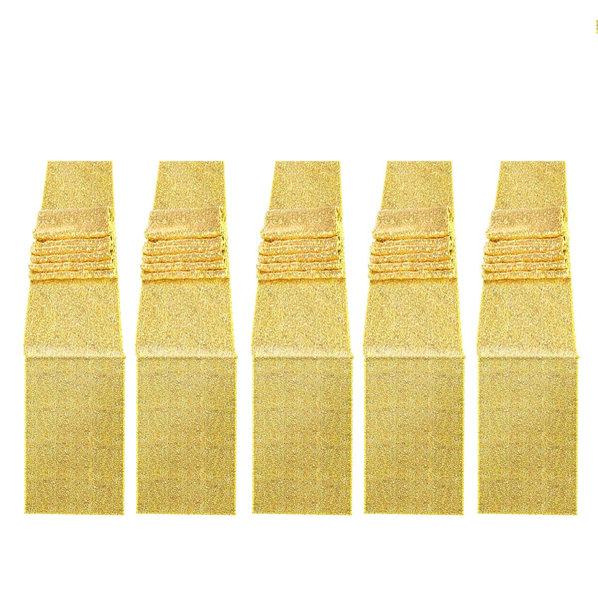 Jyflzq Gold Sequin Table Runner 12''X108'' Pack Of 5 Glitter Sequin Fabric Table Linens Runner Sparkly Sequin Runners For Table