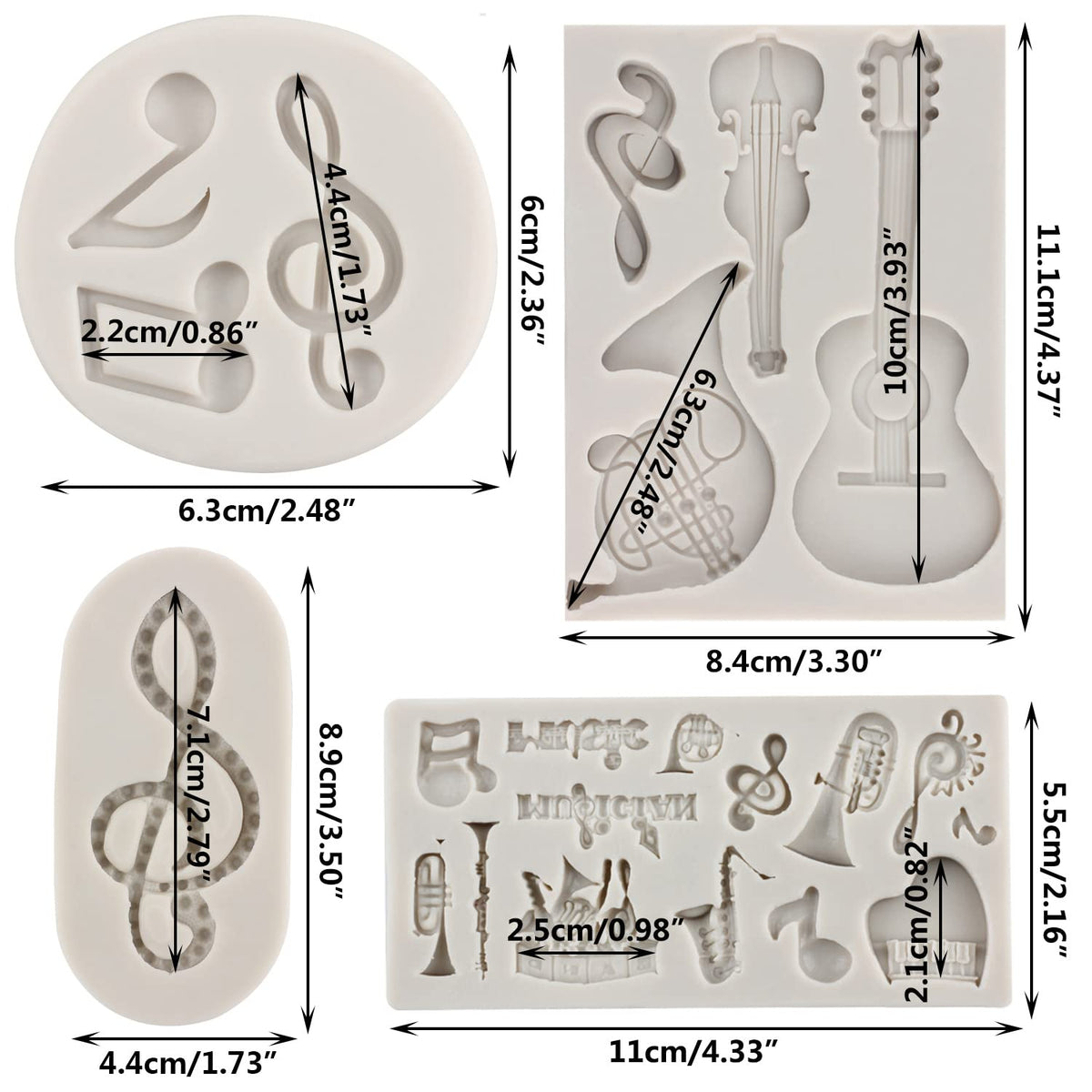 Mold String Instruments Sijiangmold Music Note Fondant Molds Musical Instruments Silicone Mold ...