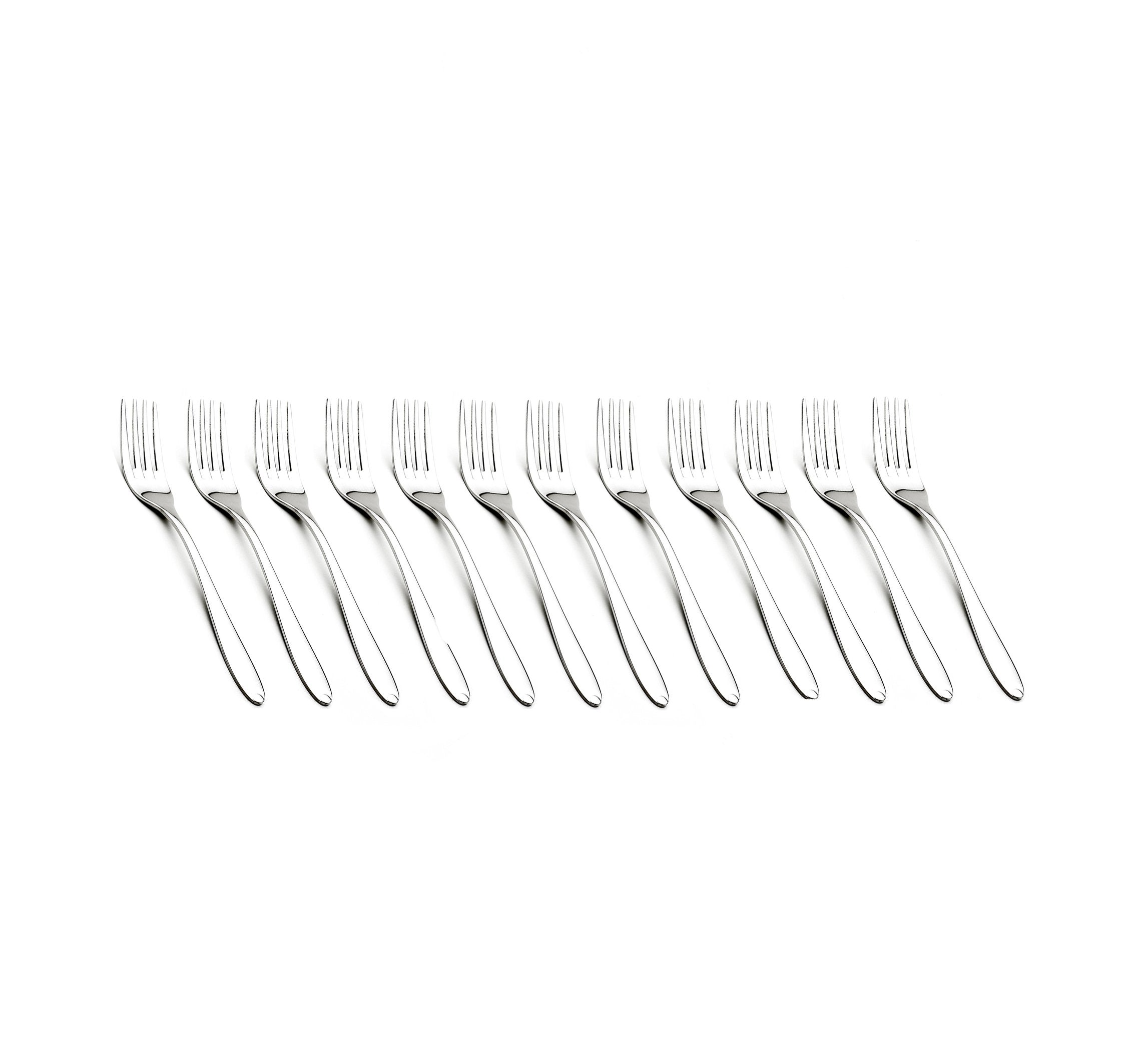 Cuisinox Alpha Pattern Flatware Polished Stainless Steel Silverware, Set Of 12 Salad Forks