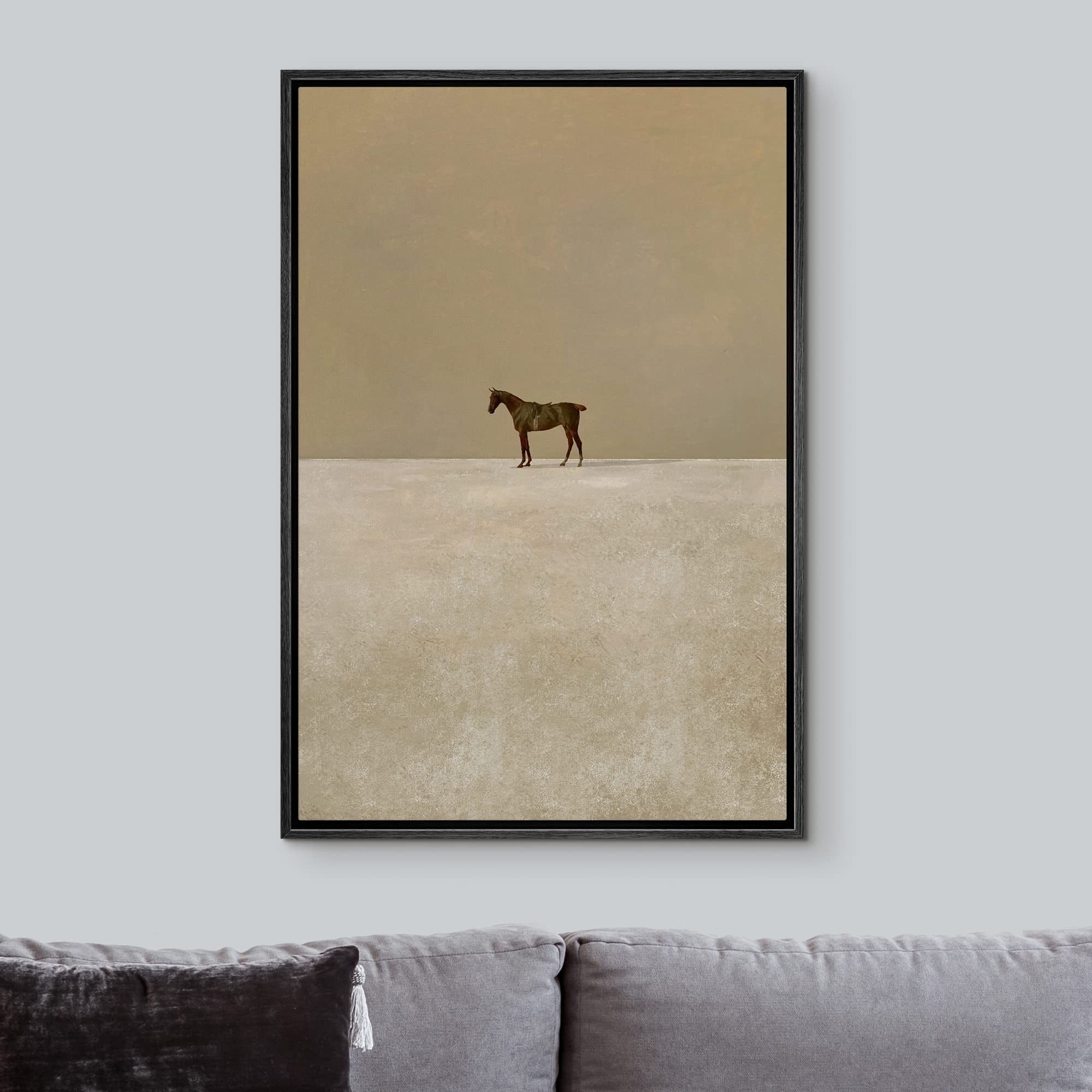 Idea4Wall Framed Canvas Print Wall Art Girls Bedroom Decor Trendy Horse Portrait Posters Animals Illustrations Modern Art Rustic