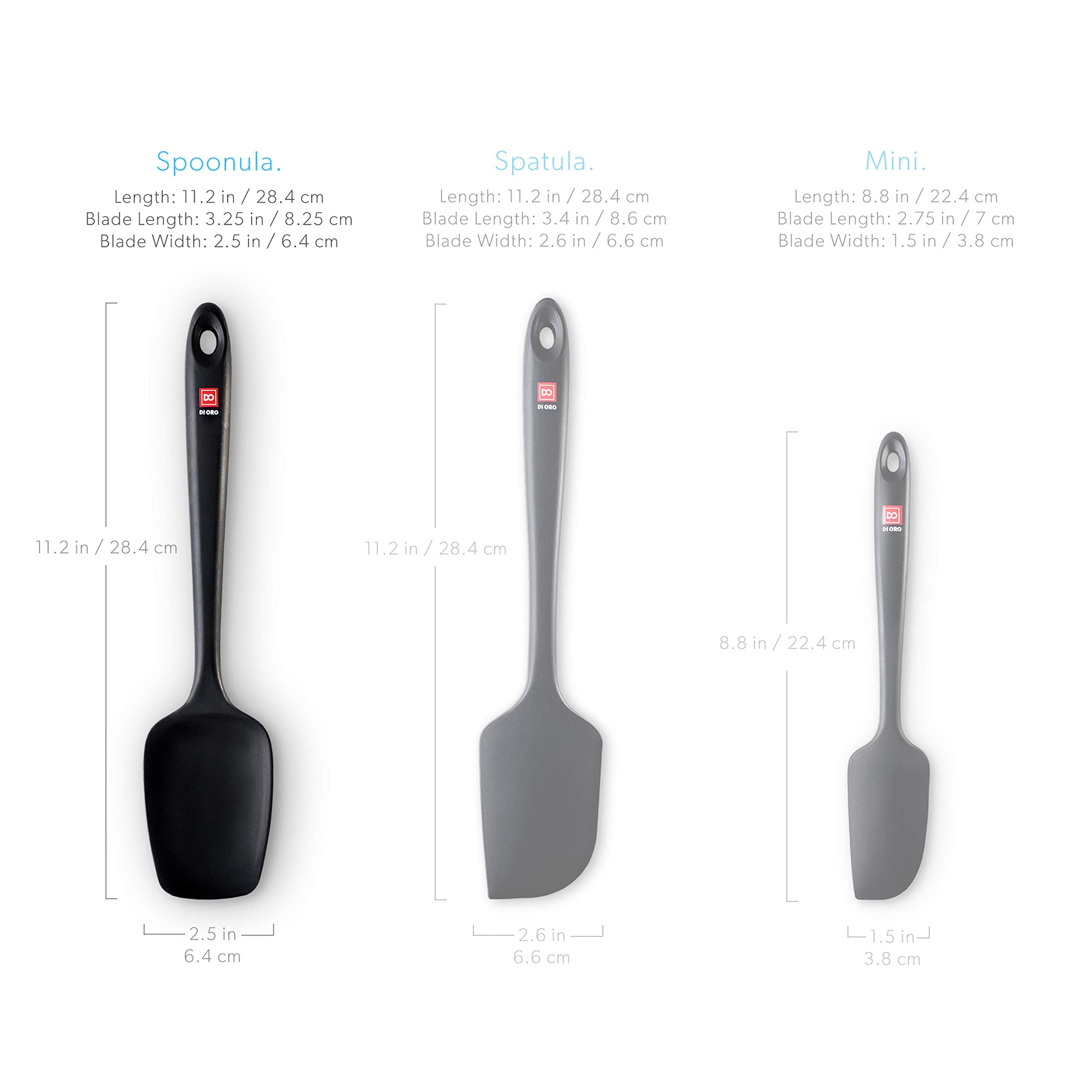 Di Oro Seamless Series Silicone Spoon Spatula - Bpa Free Pro-Grade Non-Stick 600F Heat-Resistant Rubber Spoonula - Versatile Sil