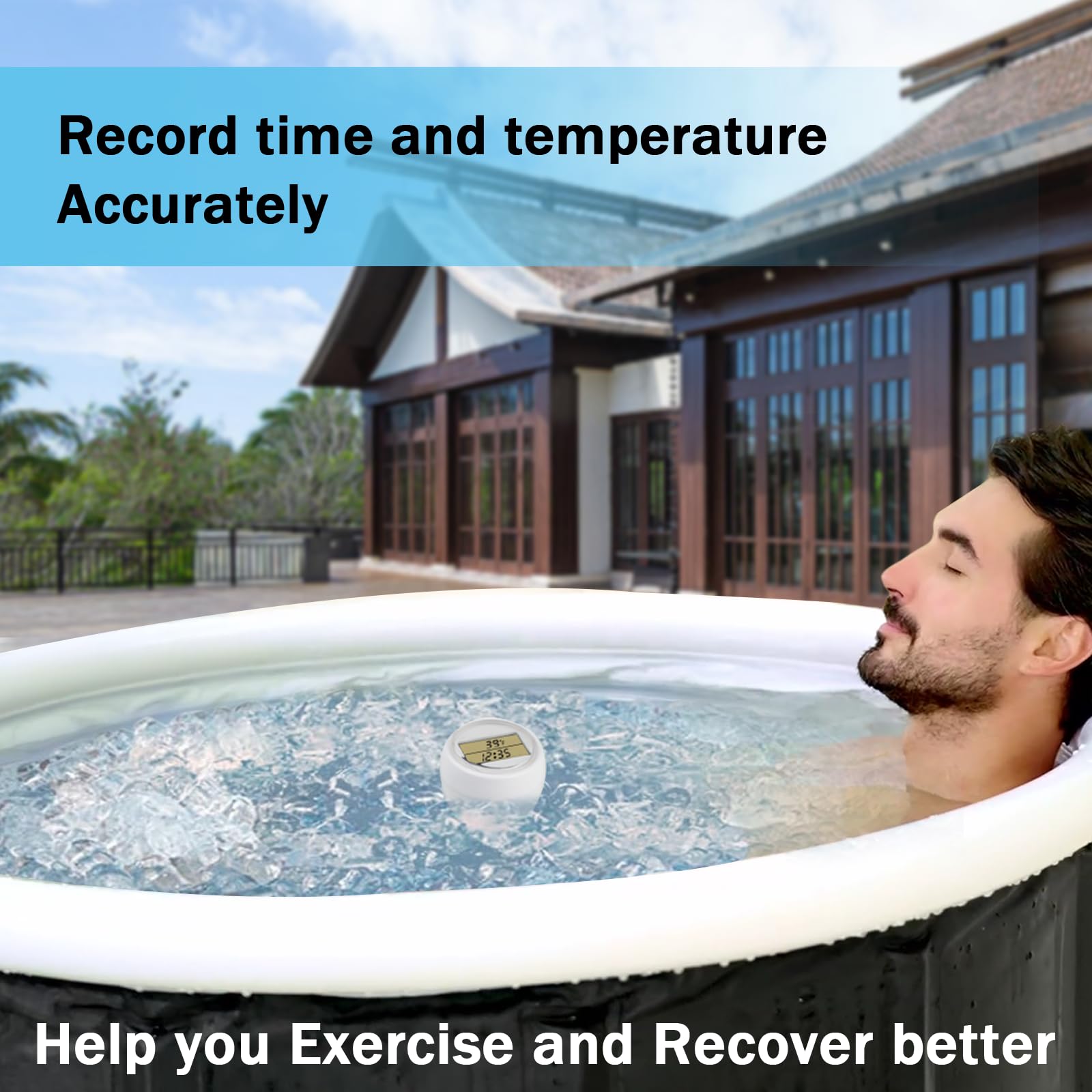 Ice Bath Thermometer Timer, Floating Thermometer For Ice Bath, Waterproof Ip67, Cold Plunge Thermometer & Timer, Ice Bath Cold P