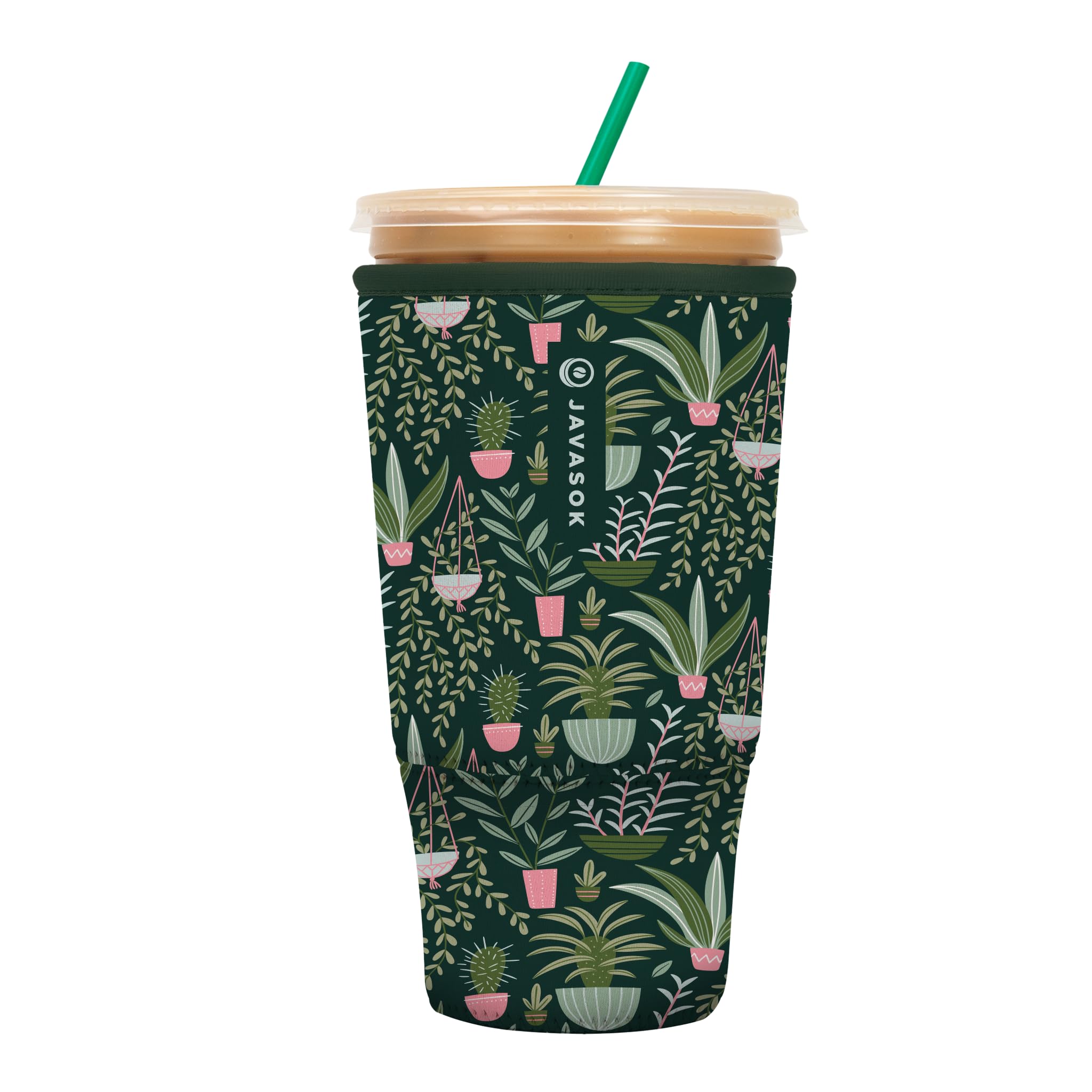 Sok It Java Sok Iced Coffee & Cold Soda Insulated Neoprene Cup Sleeve (Green Living, XXLarge: 44-48oz)