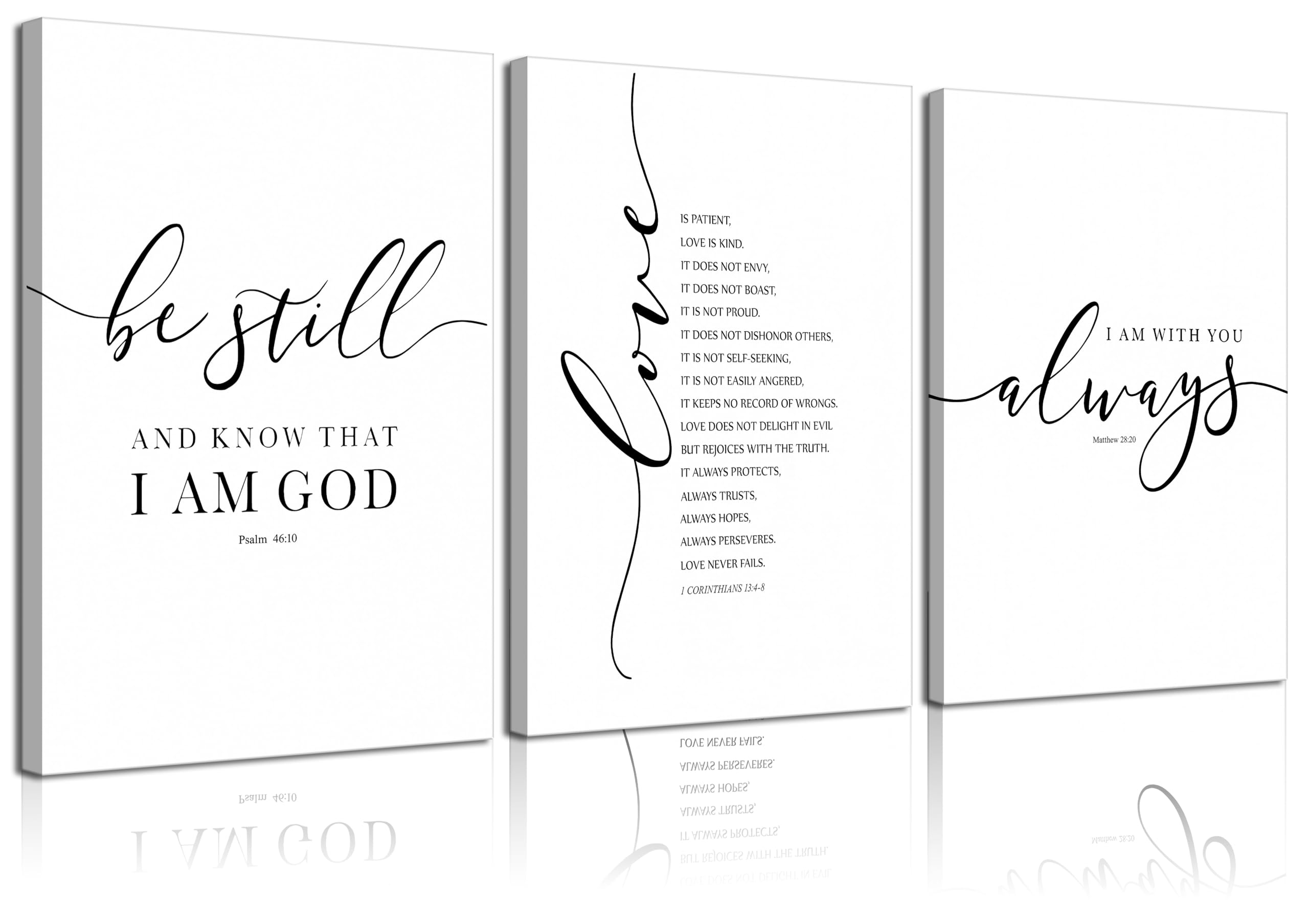 3Pcs Framed Bible Verse Canvas Wall Art Christian Scripture Posters Prints Inspirational Wall Decor Pictures Paintings For Livin