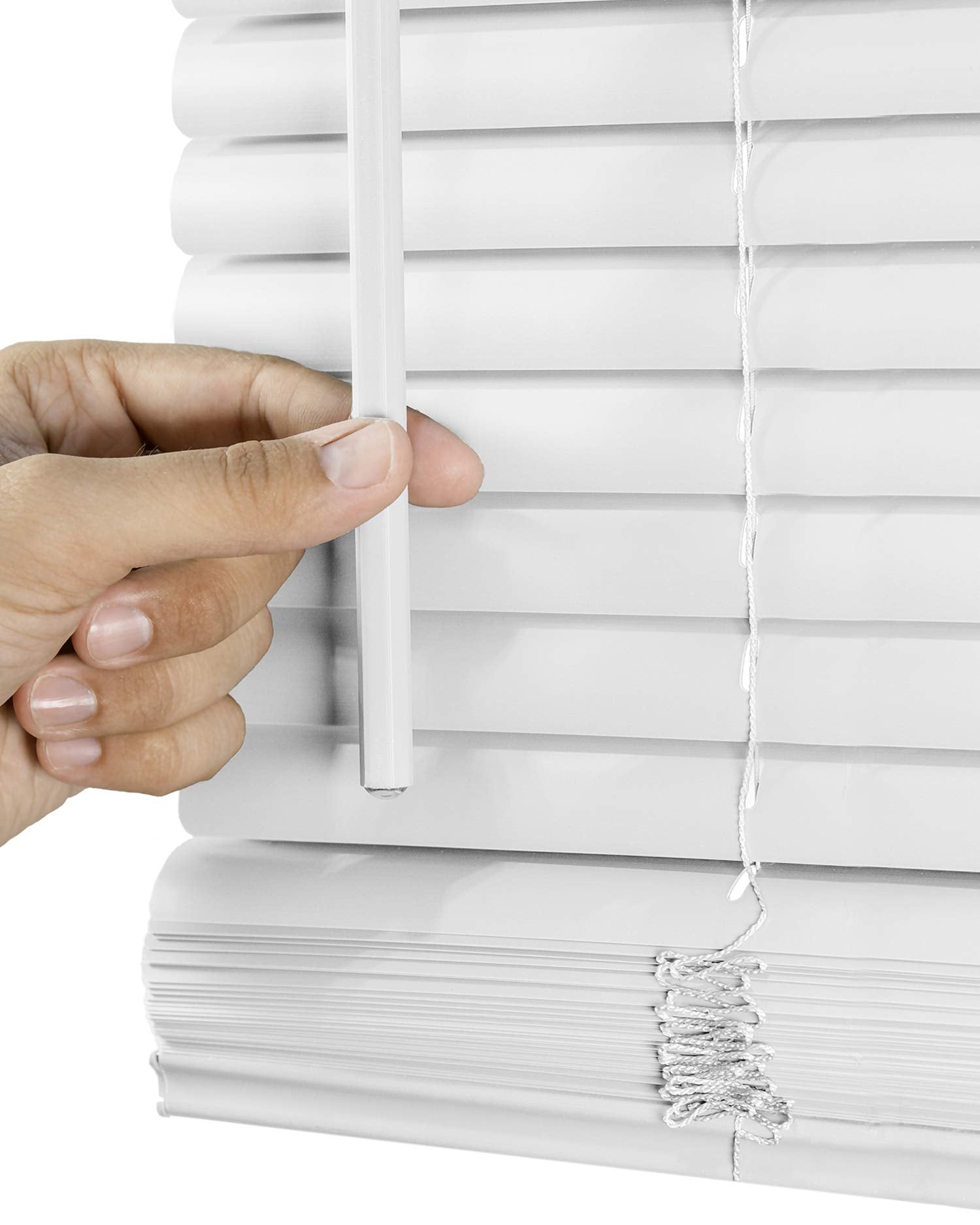 CHICOLOGY Mini Blinds for Indoor Windows - 12W x 36H, White Horizontal Vinyl Blinds | Cordless | Easy to Install | Sleek Low-Pro