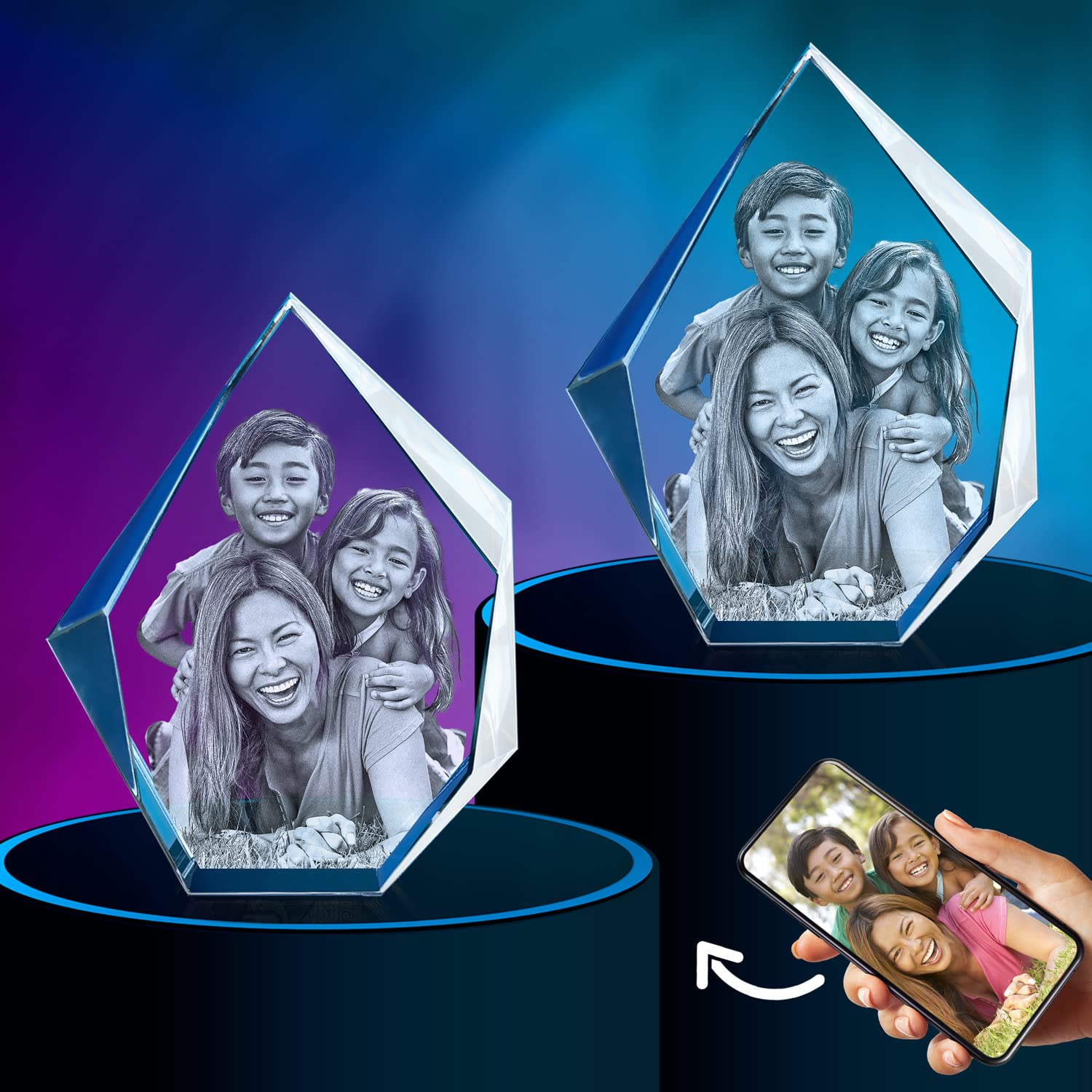 ArtPix 3D Crystal Photo, Customized Father Day Gifts for, Men, Dad, Grandpa, Wife, Husband, Great Personalized Gifts With Your O